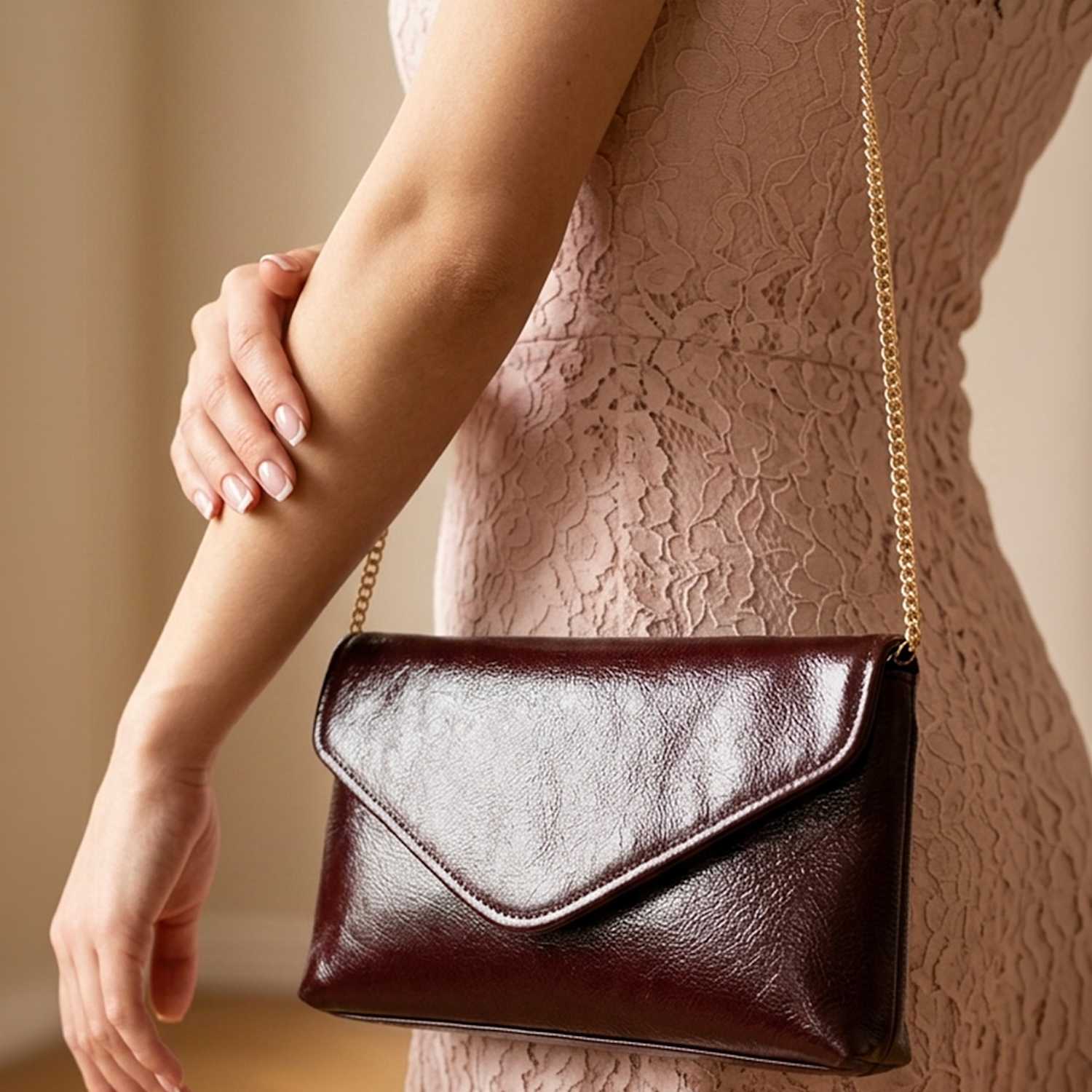 Jones Bootmaker Women's Leather Clutch Bag - Burgundy - Available at M&S
