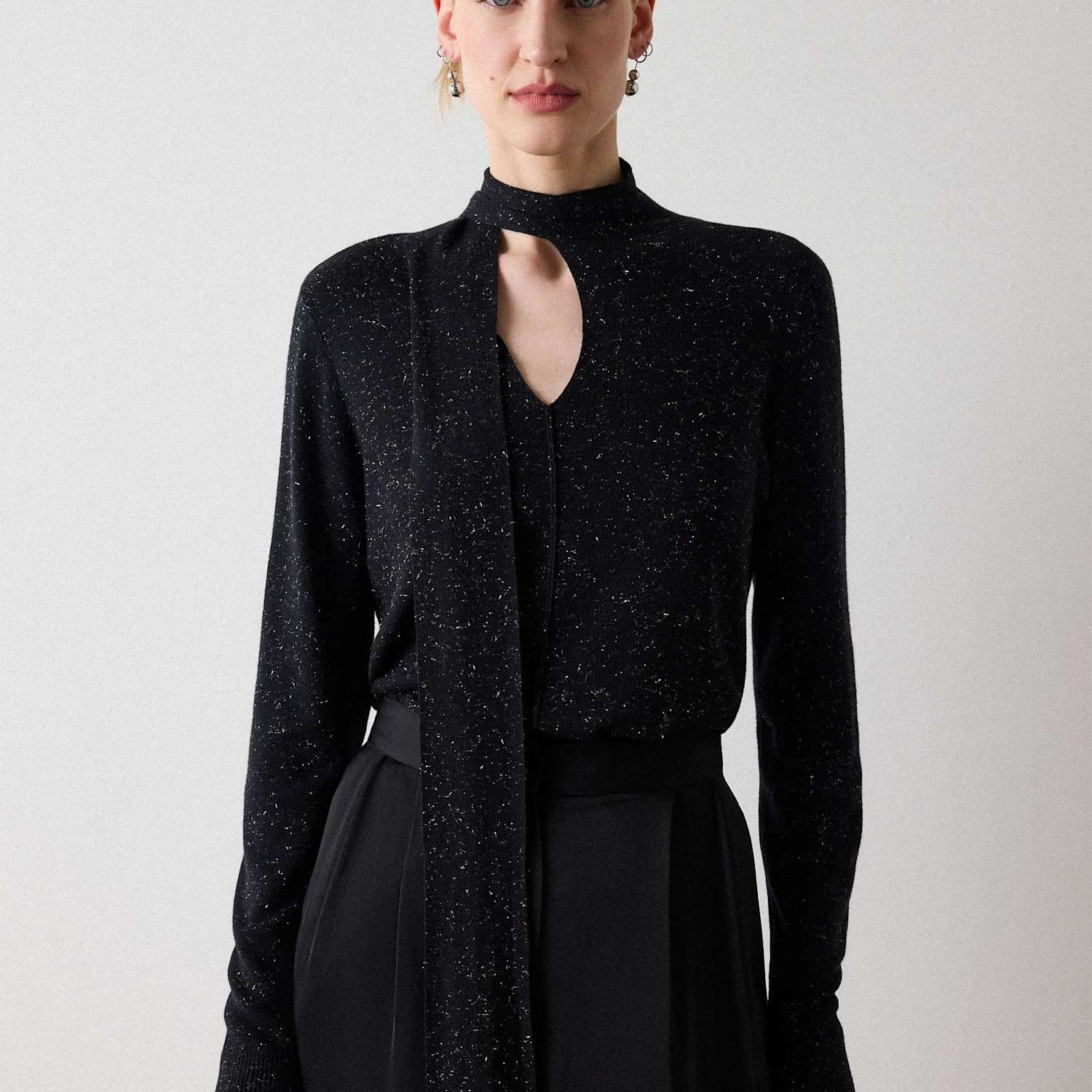 Whistles Women's Sparkly High Neck Blouse - 16 - Black - Available at M&S