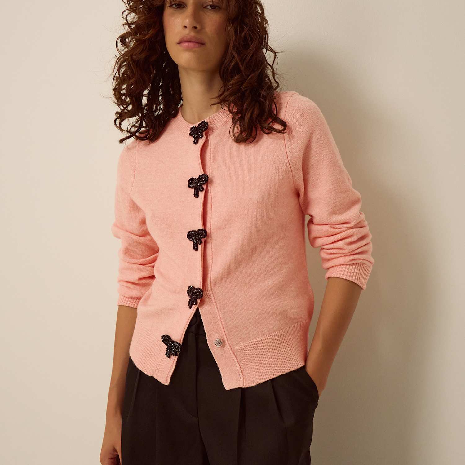 Monsoon Women's Button Front Cardigan - Medium - Blush - Available at M&S