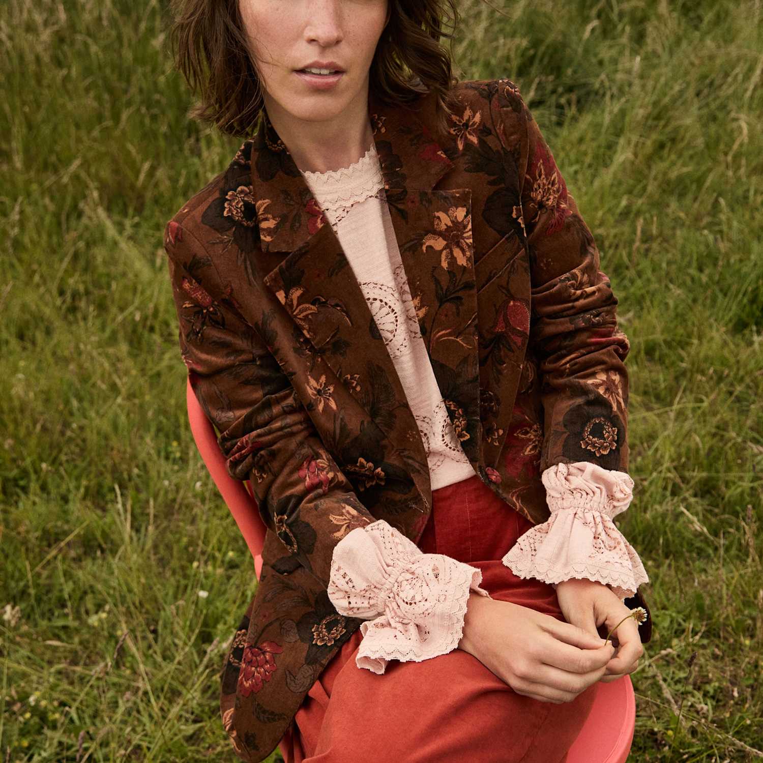 Monsoon Women's Cotton Rich Printed Lightweight Jacket - 12 - Brown Mix - Available at M&S