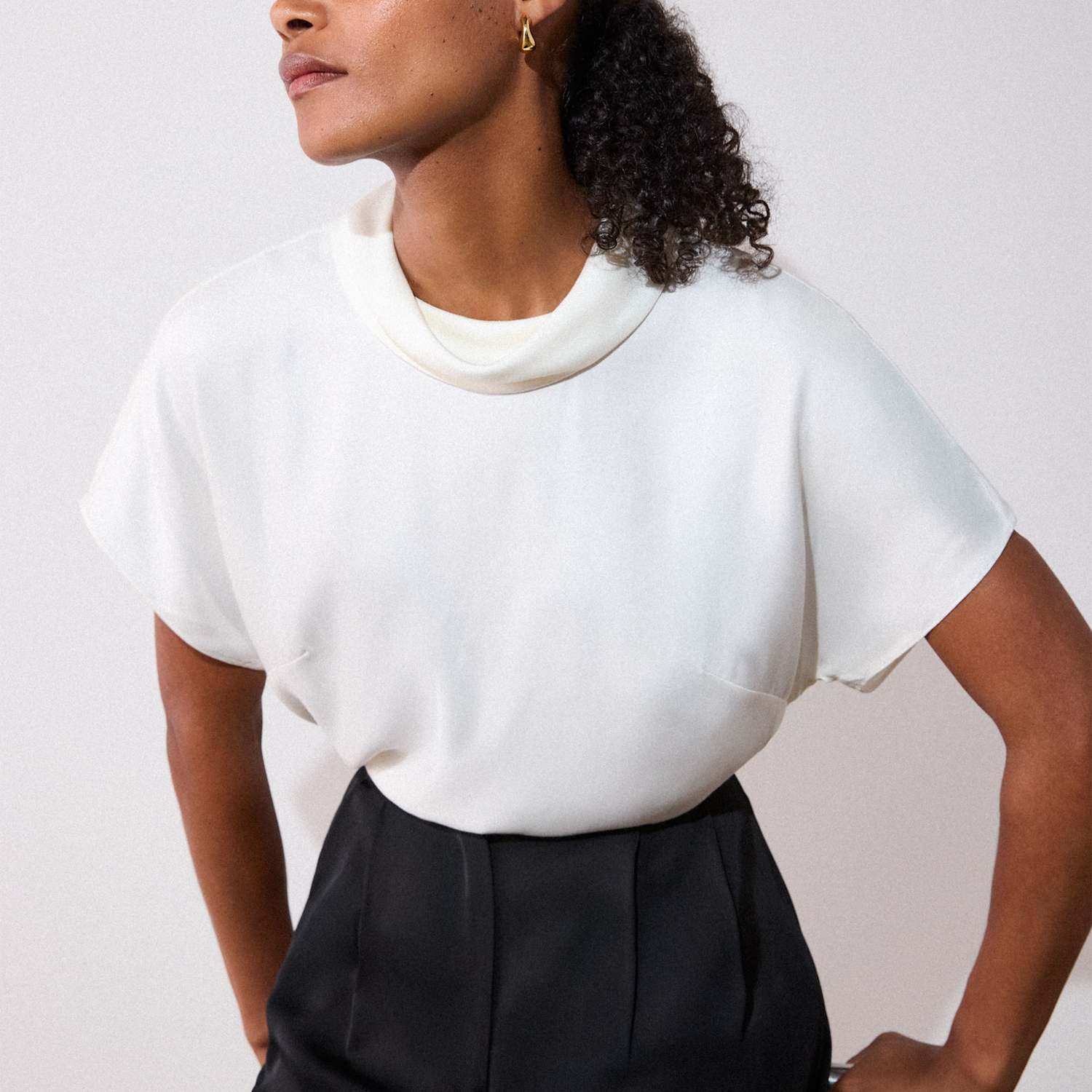 Whistles Women's High Neck Blouse - 12 - Ivory - Available at M&S