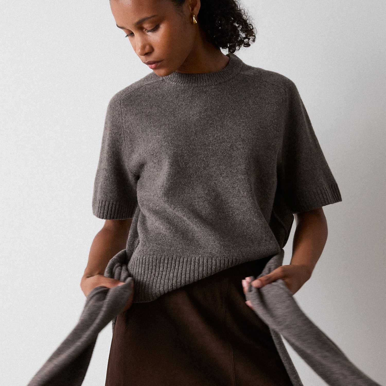 Whistles Women's Pure Wool Knitted T-Shirt - Small - Neutral - Available at M&S