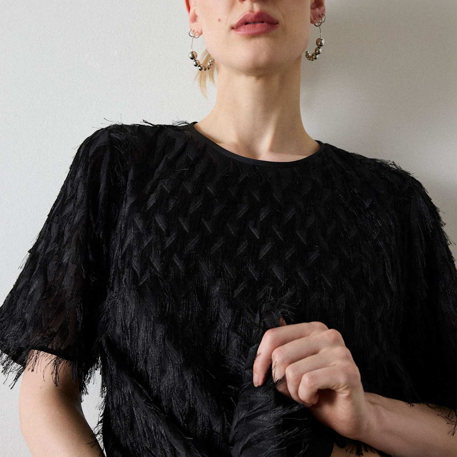 Whistles Women's Tufted Blouse - 10 - Black - Available at M&S