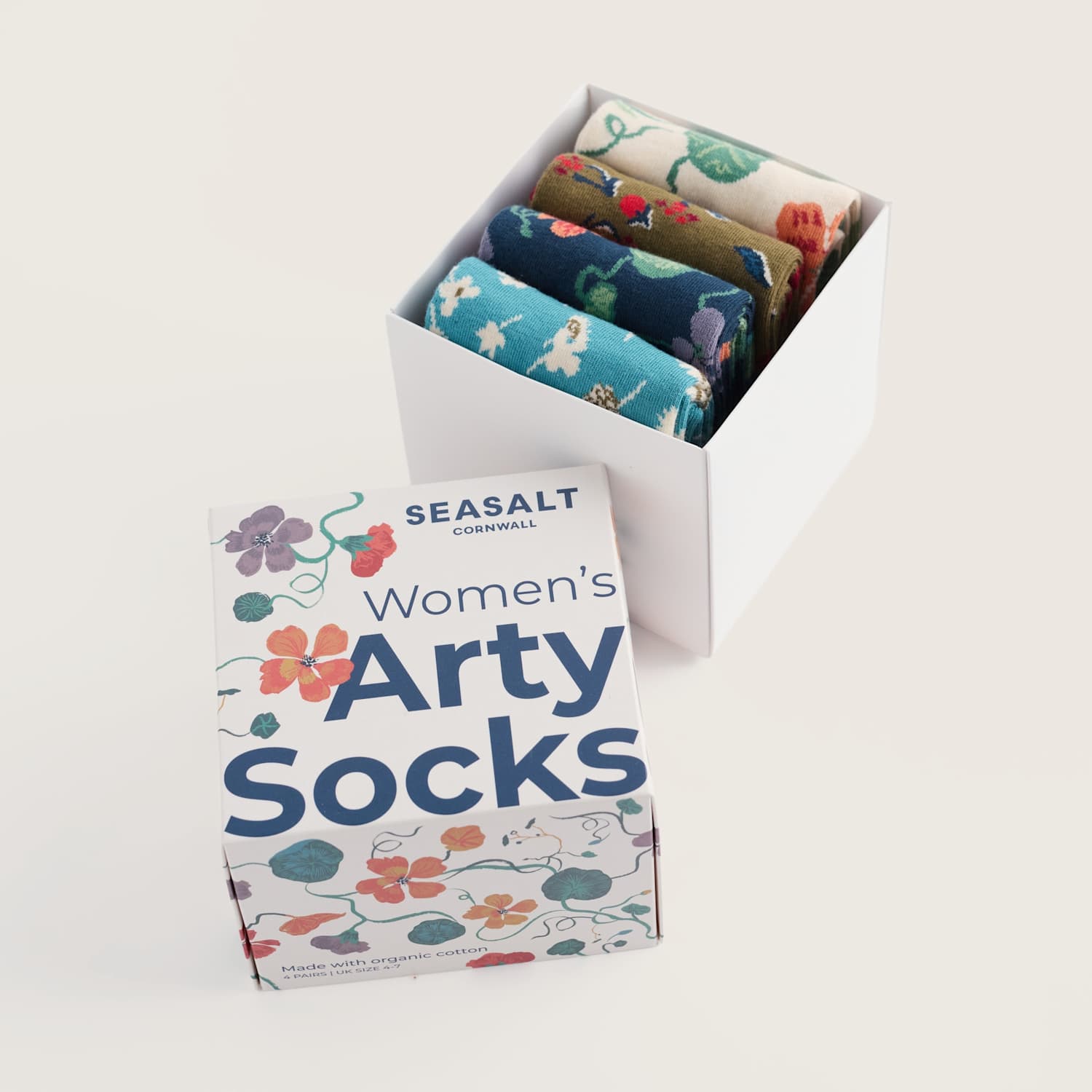 Seasalt Cornwall Women's 4 Pack Cotton Rich Floral Ankle High Socks - Multi - Available at M&S