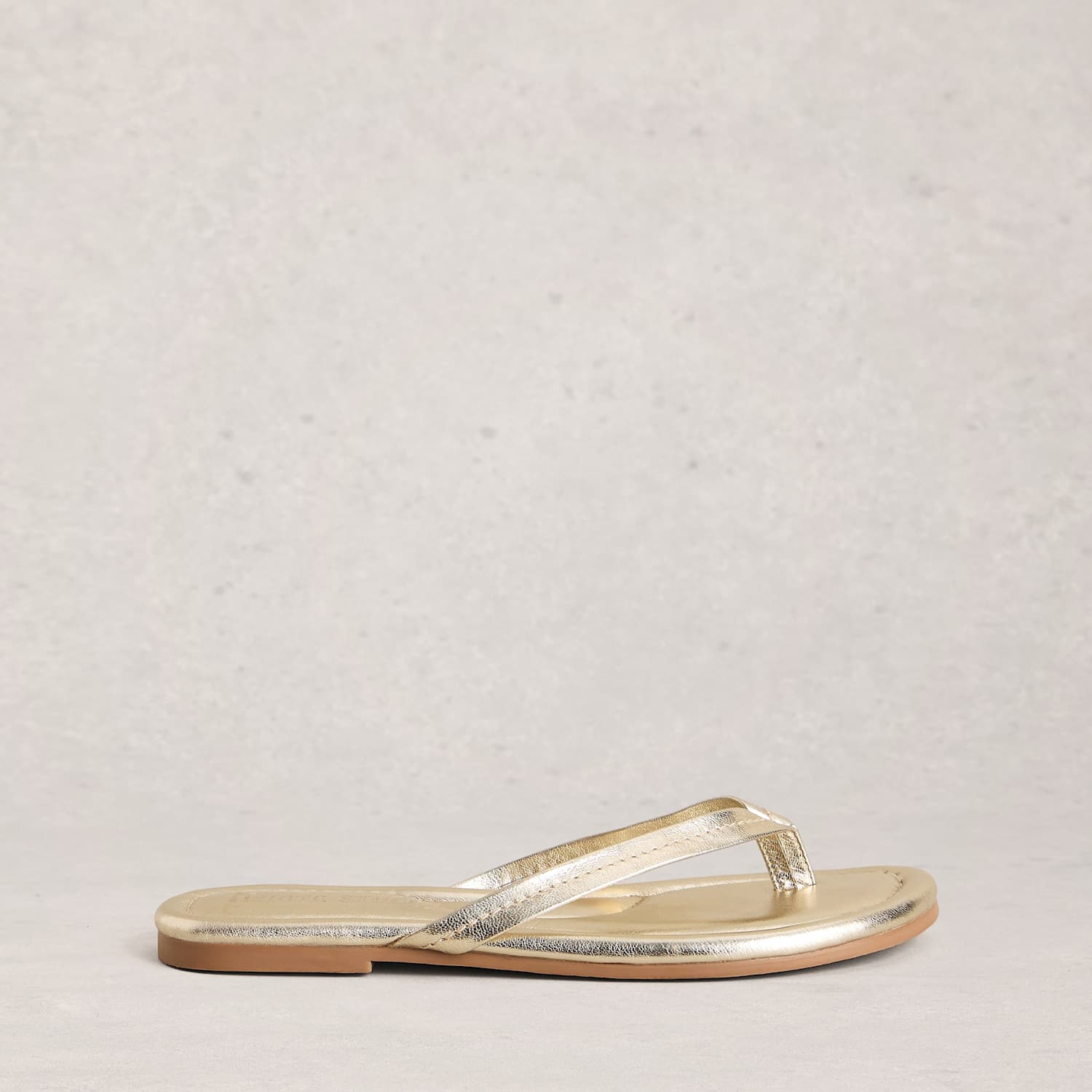 White Stuff Women's Suede Flat Flip Flops - 7 - Gold - Available at M&S