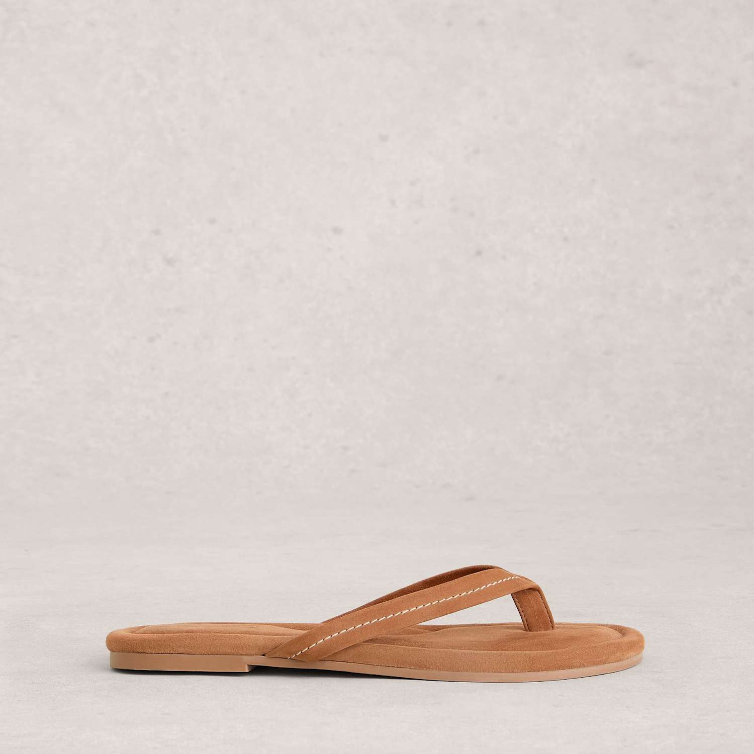 White Stuff Women's Suede Flat Flip Flops - 7 - Tan - Available at M&S