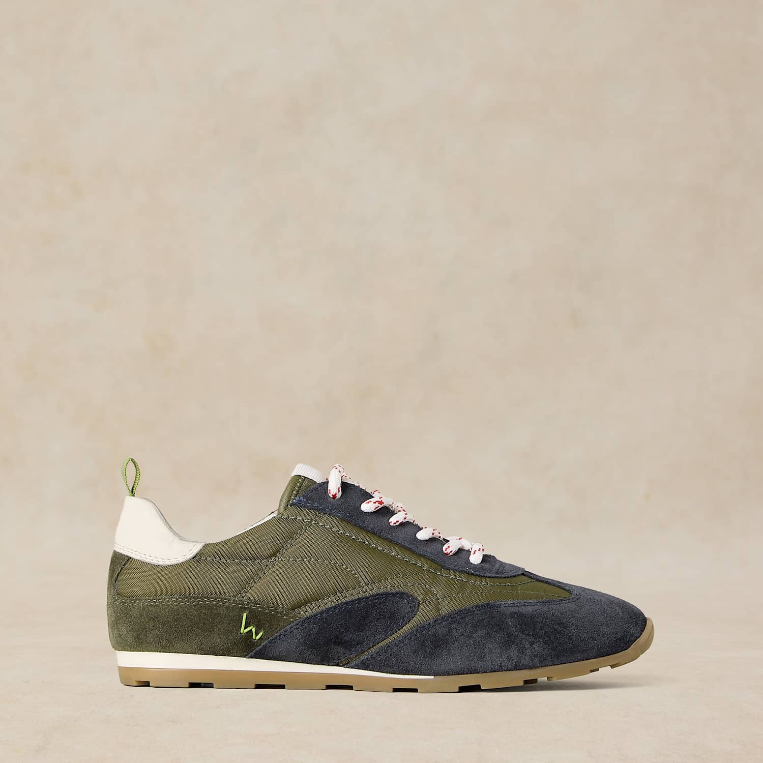 White Stuff Women's Leather Lace Up Trainers - 6 - Green Mix - Available at M&S