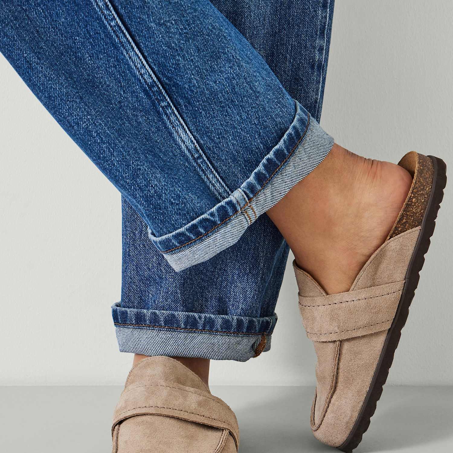 Hush Women's Suede Footbed Flat Mules - 37 - Natural - Available at M&S