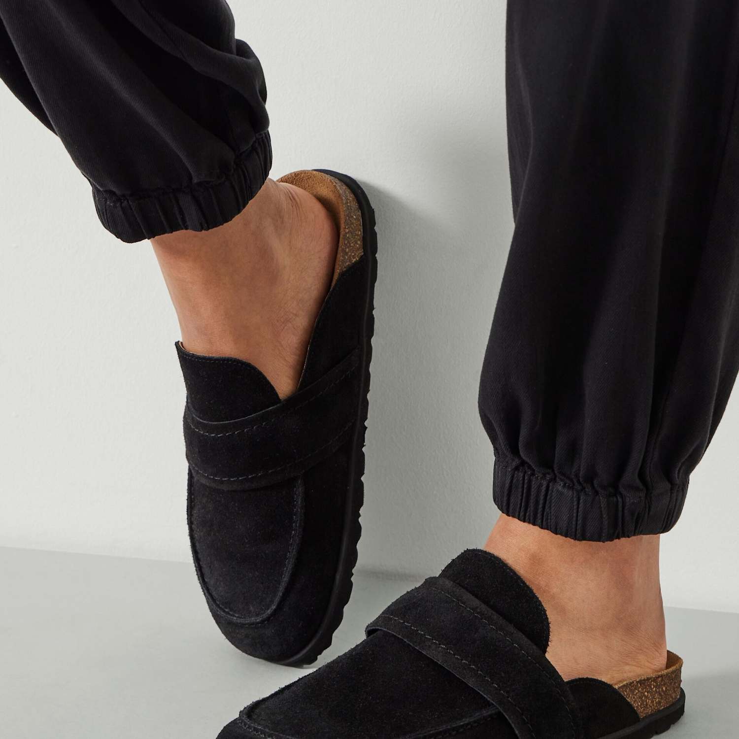 Hush Women's Suede Footbed Flat Mules - 39 - Black - Available at M&S
