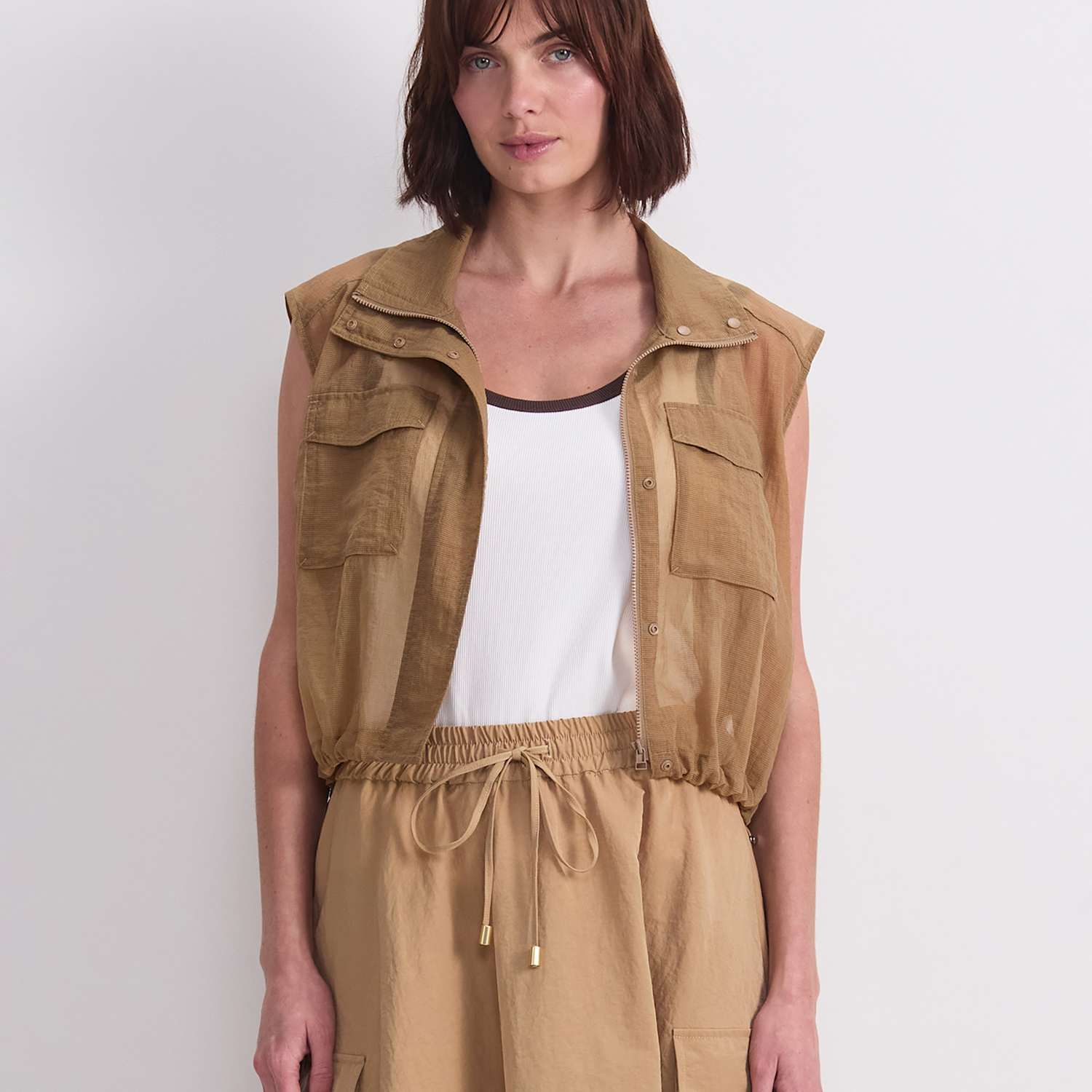 Sportscraft Women's Sheer Utility Vest - 8 - Neutral - Available at M&S