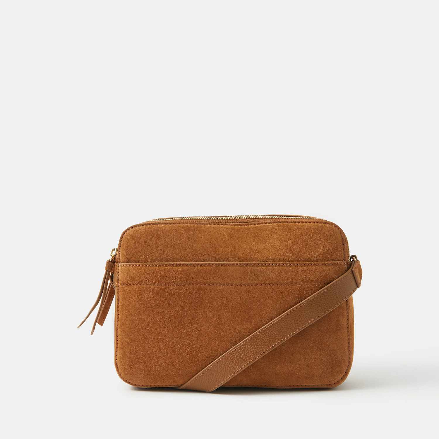 Accessorize Women's Suede Cross Body Camera Bag - Tan - Available at M&S