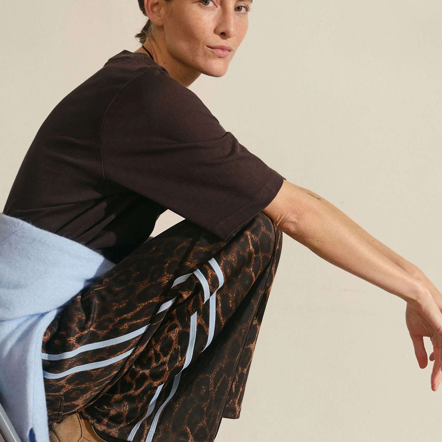 Hush Women's Cotton Blend Animal Print Joggers - Large-Extra Large - Brown Mix - Available at M&S
