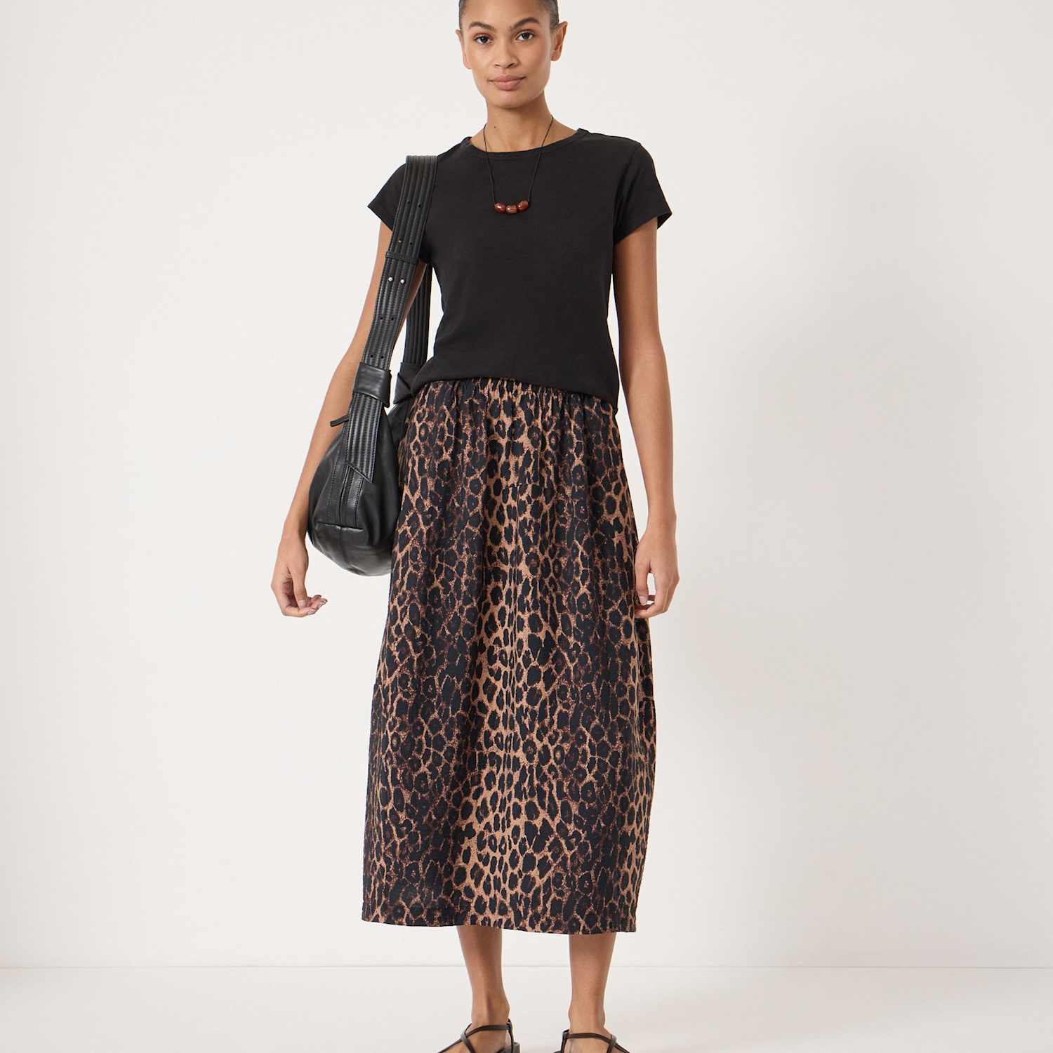 Hush Women's Animal Print Midi A-Line Skirt - Medium-Large - Brown Mix - Available at M&S