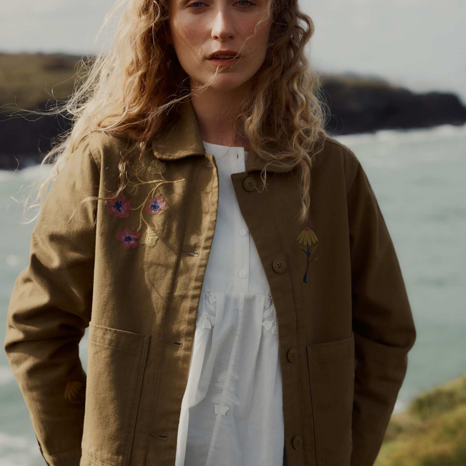 Seasalt Cornwall Women's Pure Cotton Embroidered Utility Jacket - 8 - Brown Mix - Available at M&S