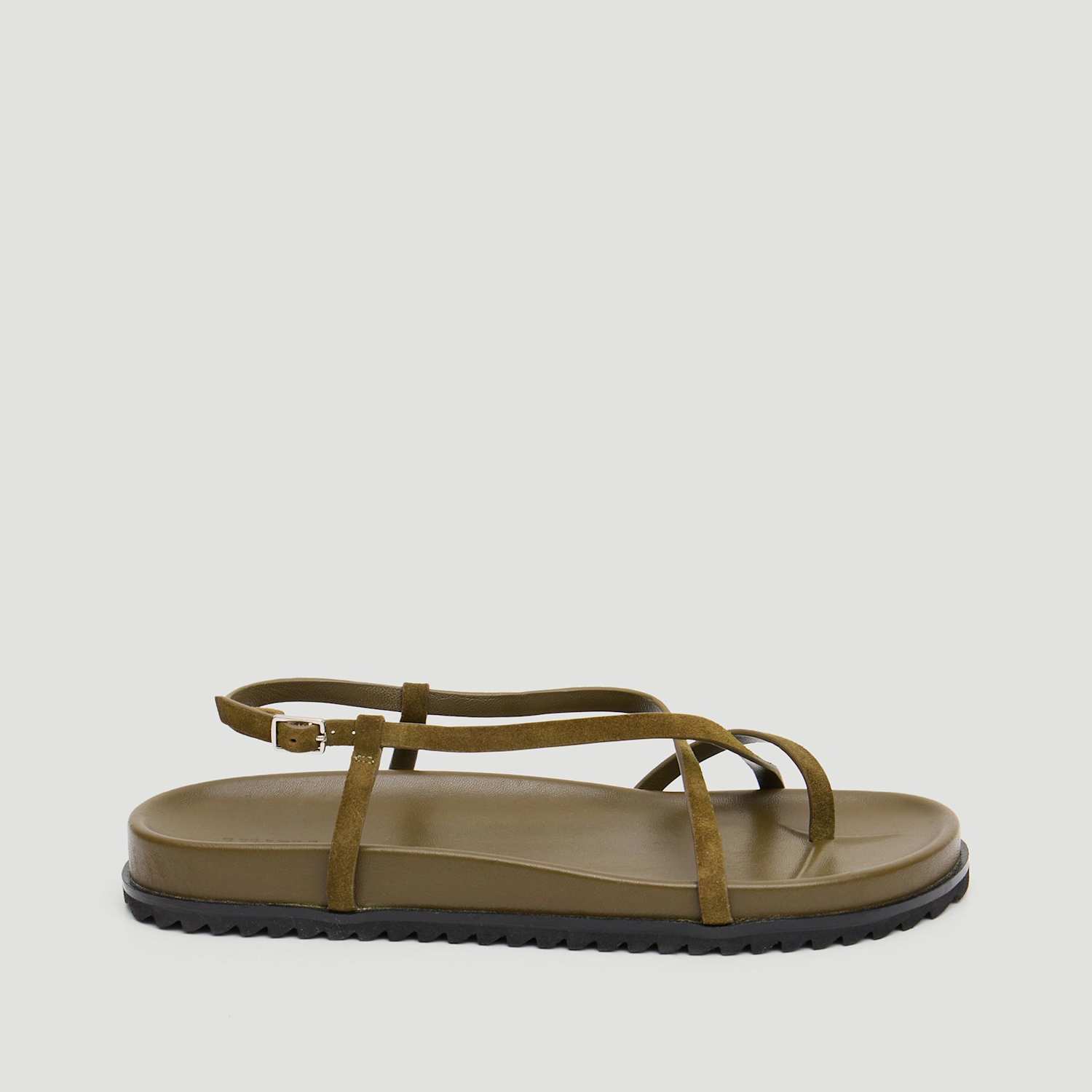 Hush Women's Leather Strappy Footbed Flat Sandals - 40 - Olive - Available at M&S
