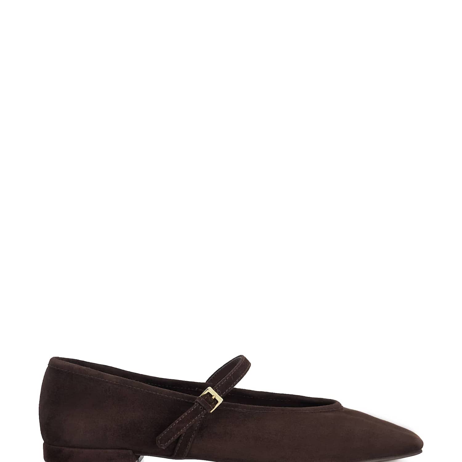 Dune London Women's Suede Square Toe Mary Jane Ballet Pumps - 5 - Brown - Available at M&S