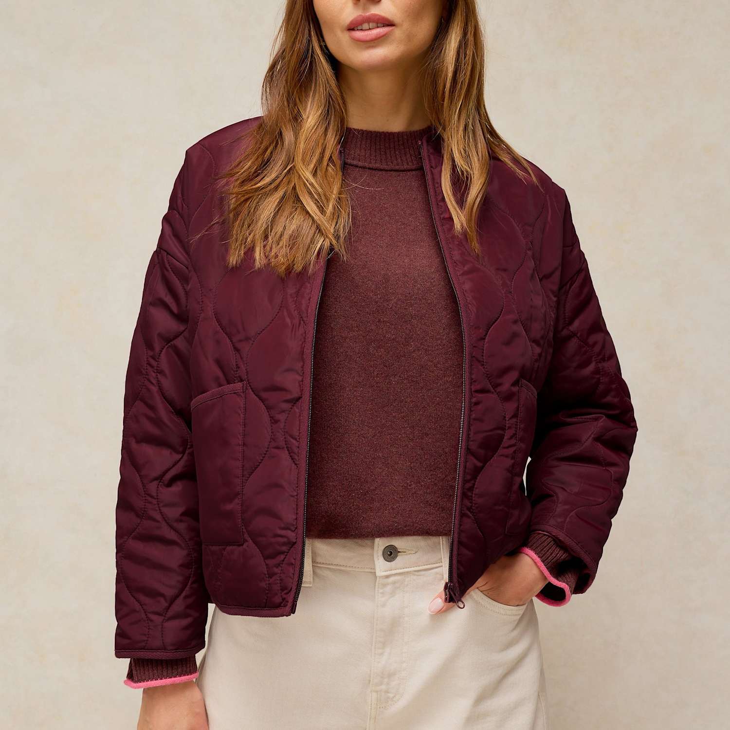 White Stuff Women's Lightweight Puffer Coat - 6 - Plum - Available at M&S