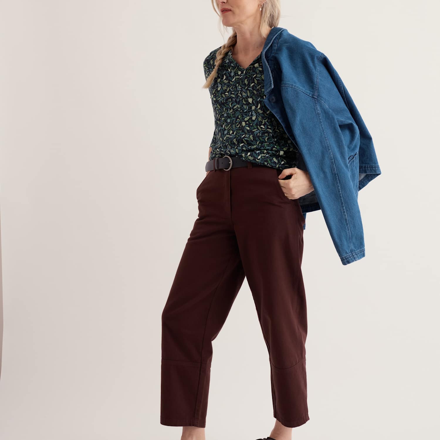 Seasalt Cornwall Women's Cotton Blend Printed Notch Neck Top - 10 - Green Mix - Available at M&S
