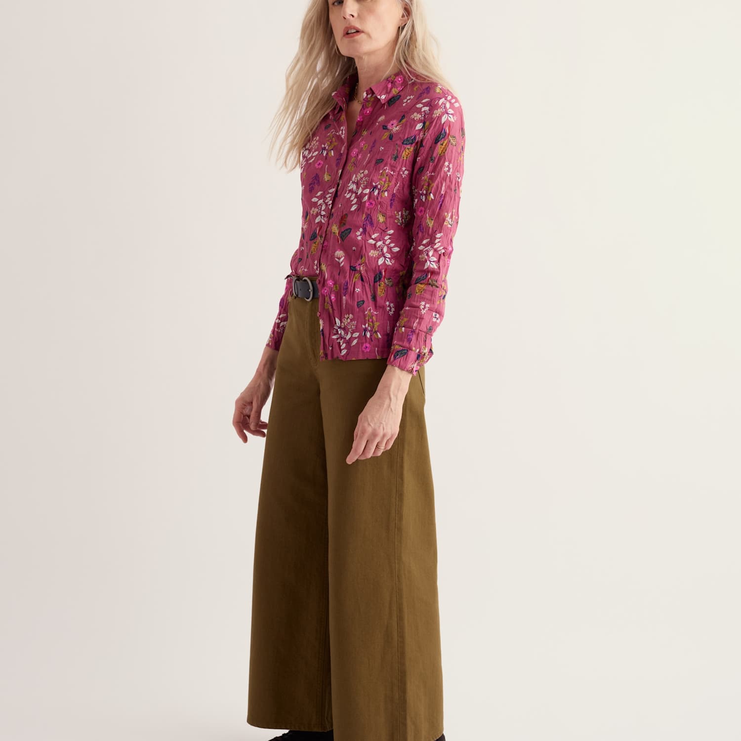 Seasalt Cornwall Women's Pure Cotton Textured Floral Shirt - 12 - Pink Mix - Available at M&S