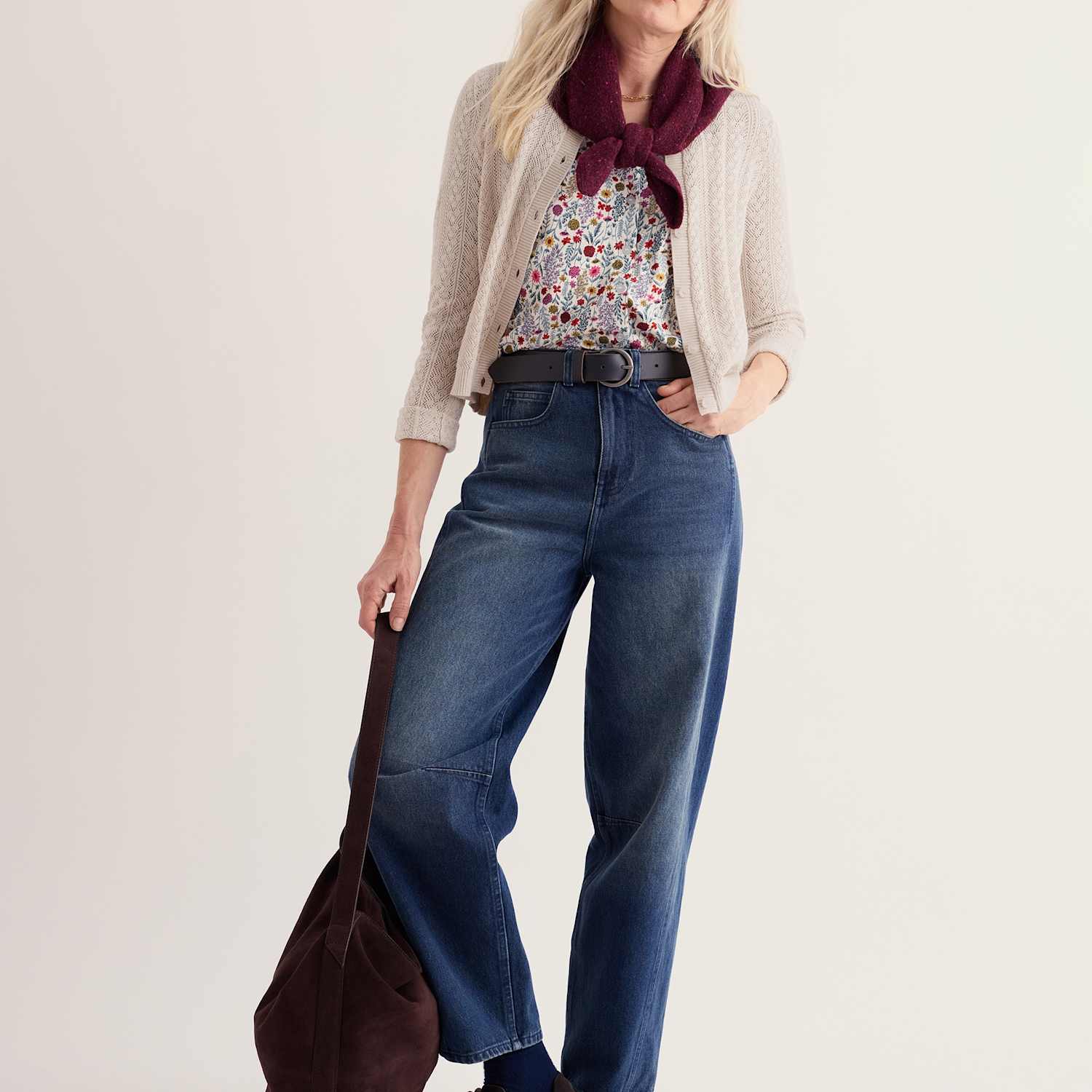Seasalt Cornwall Women's Pure Cotton Floral V-Neck Button Through Top - 14 - White Mix - Available at M&S