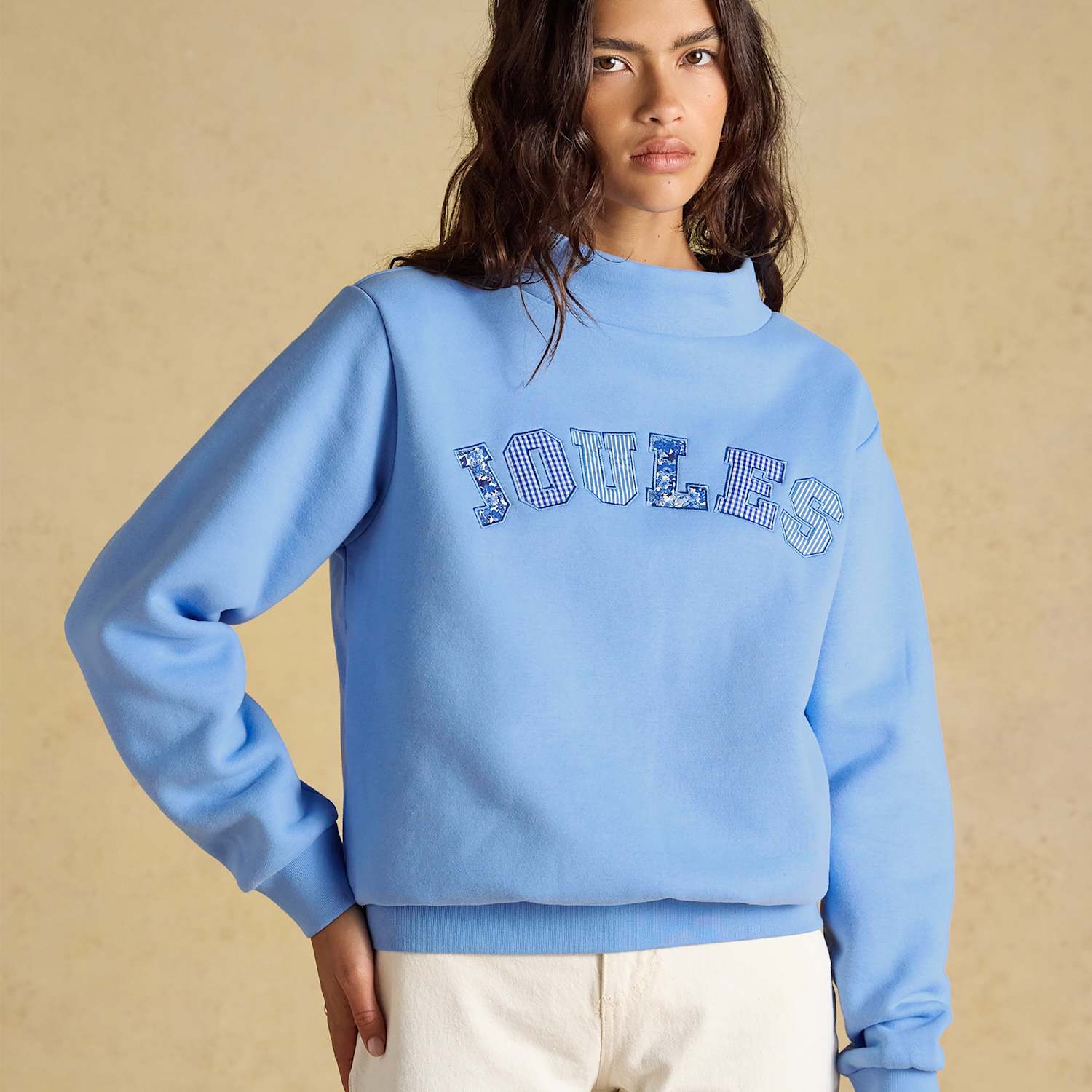 Joules Women's Cotton Rich Slogan Sweatshirt - 10 - Blue Mix - Available at M&S