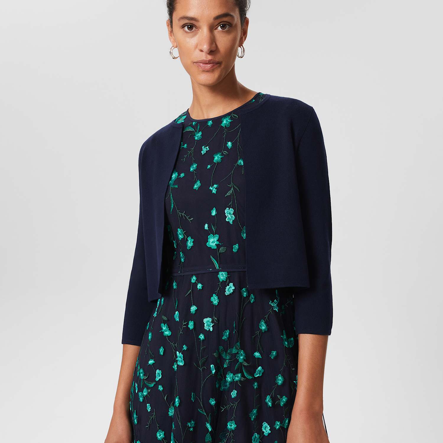 Hobbs Women's Edge to Edge Cropped Cardigan - Extra Small - Navy - Available at M&S