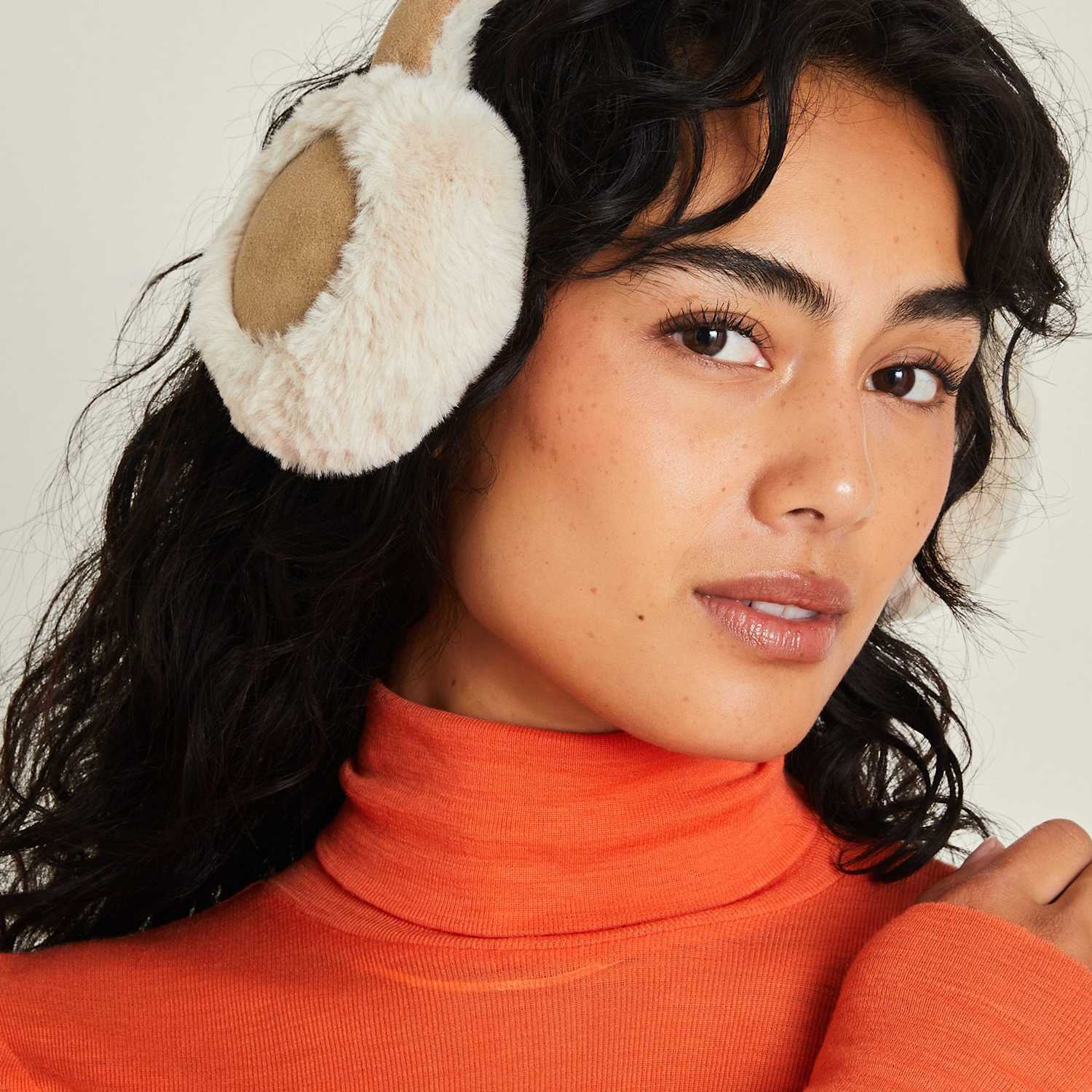 Accessorize Women's Faux Fur Suedette Earmuffs - Camel - Available at M&S