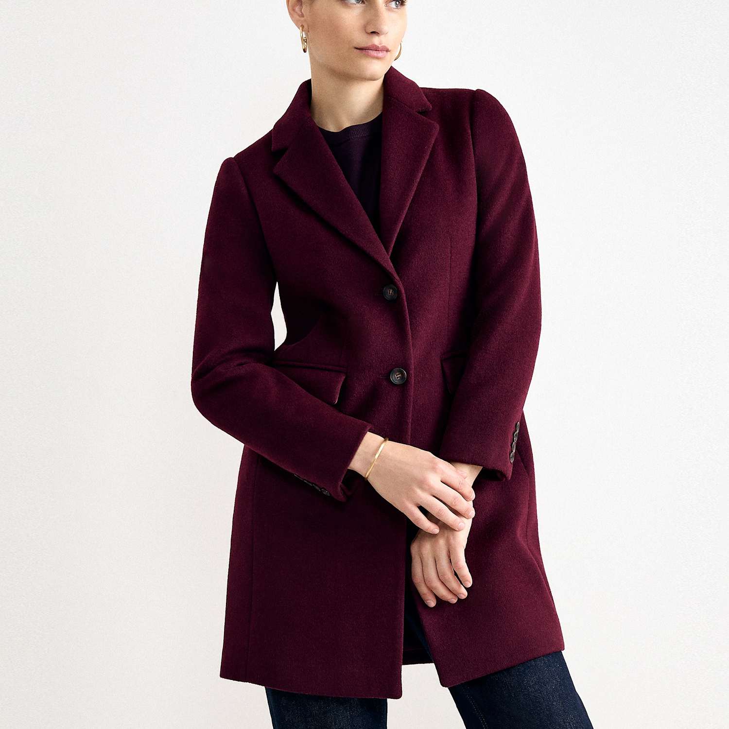 Phase Eight Women's Wool Rich Coat - 8 - Burgundy - Available at M&S