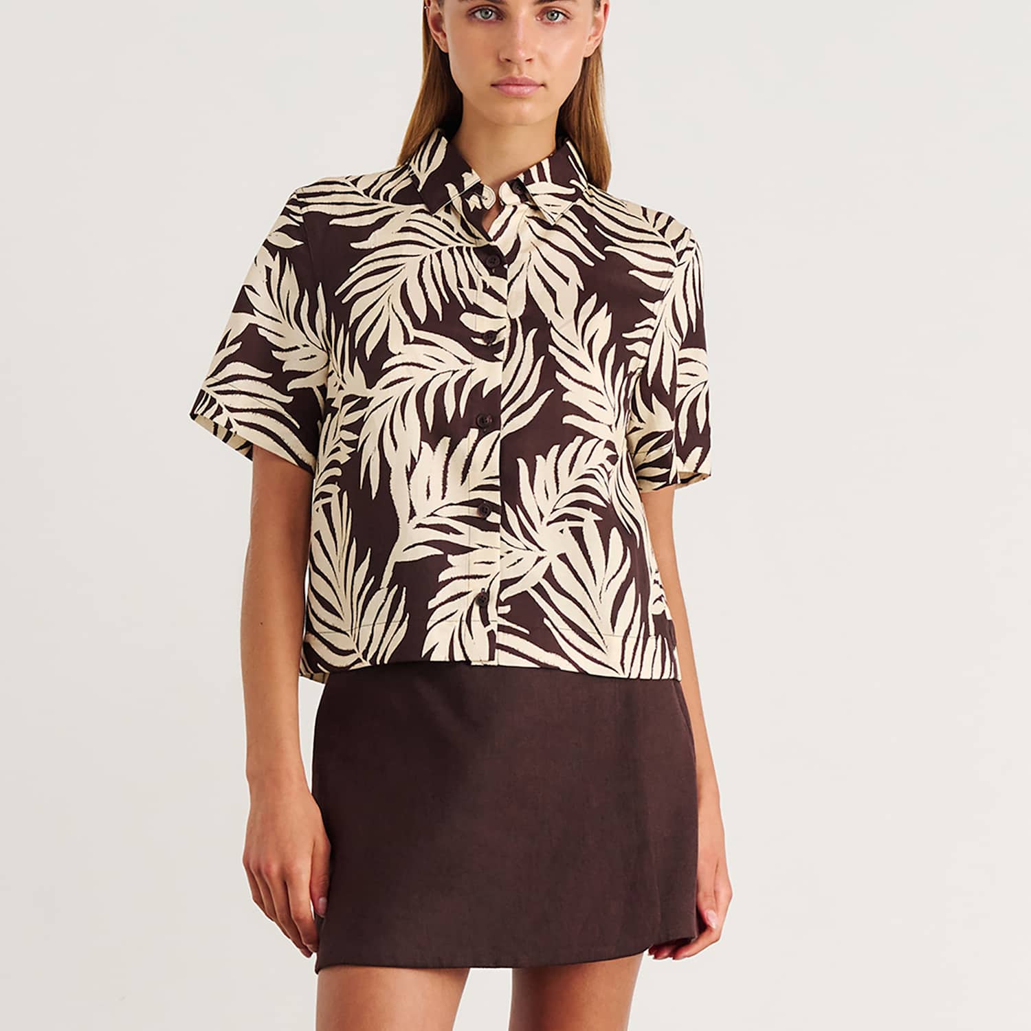 Jag Women's Lyocell Rich Printed Collared Shirt - 10 - Neutral - Available at M&S