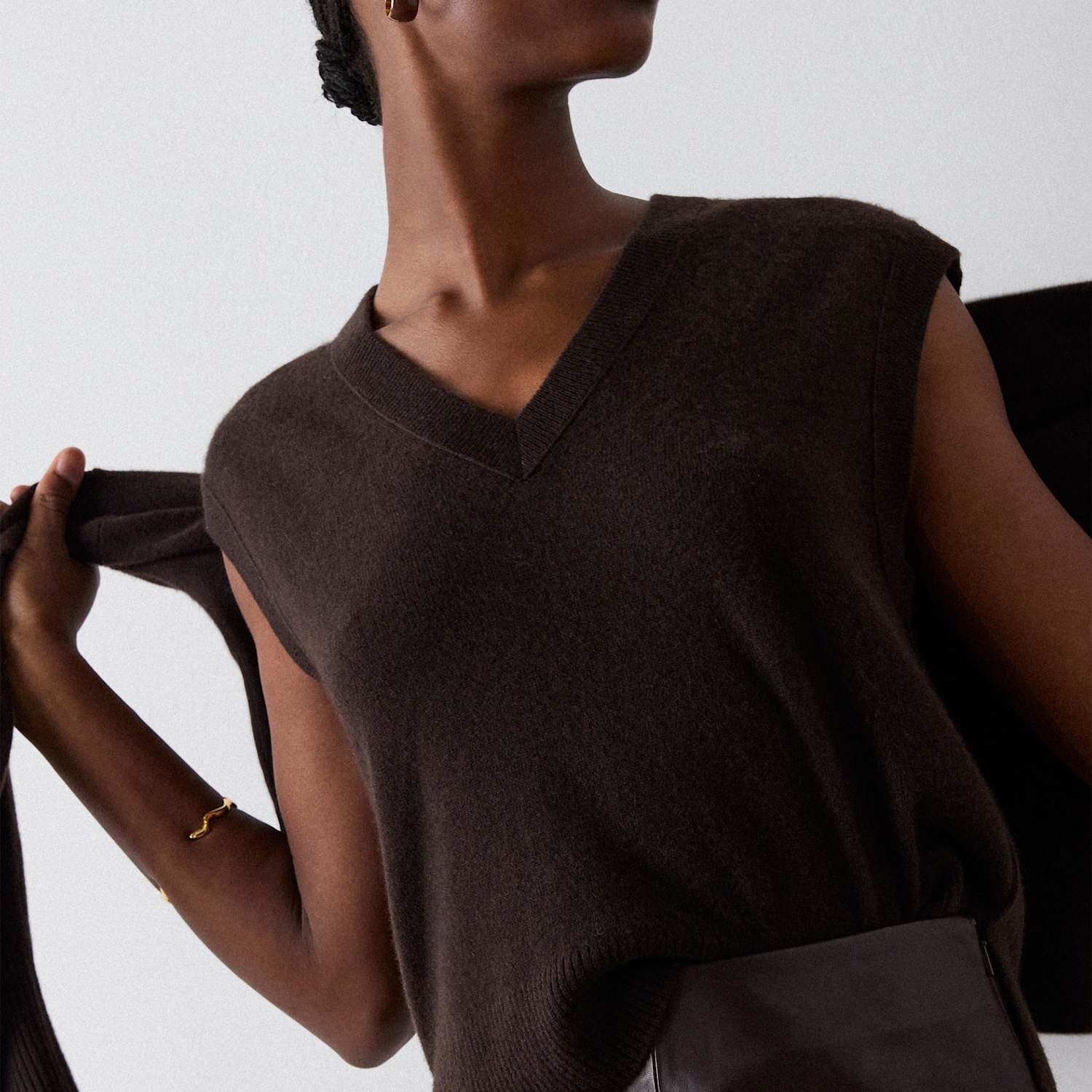 Whistles Women's Pure Cashmere Knitted Vest - Extra Small - Brown - Available at M&S