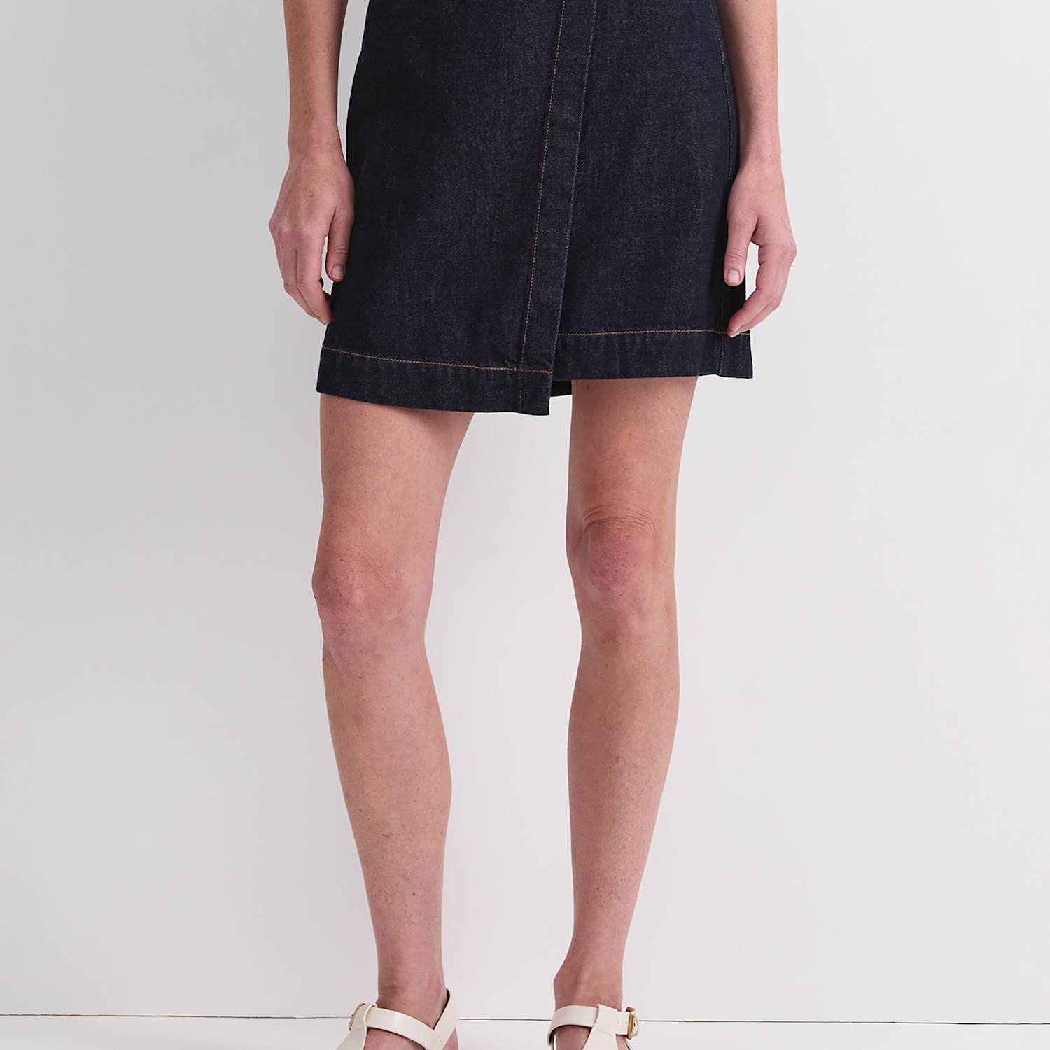Sportscraft Women's Denim Mini Wrap Skirt - 8 - Navy - Available at M&S