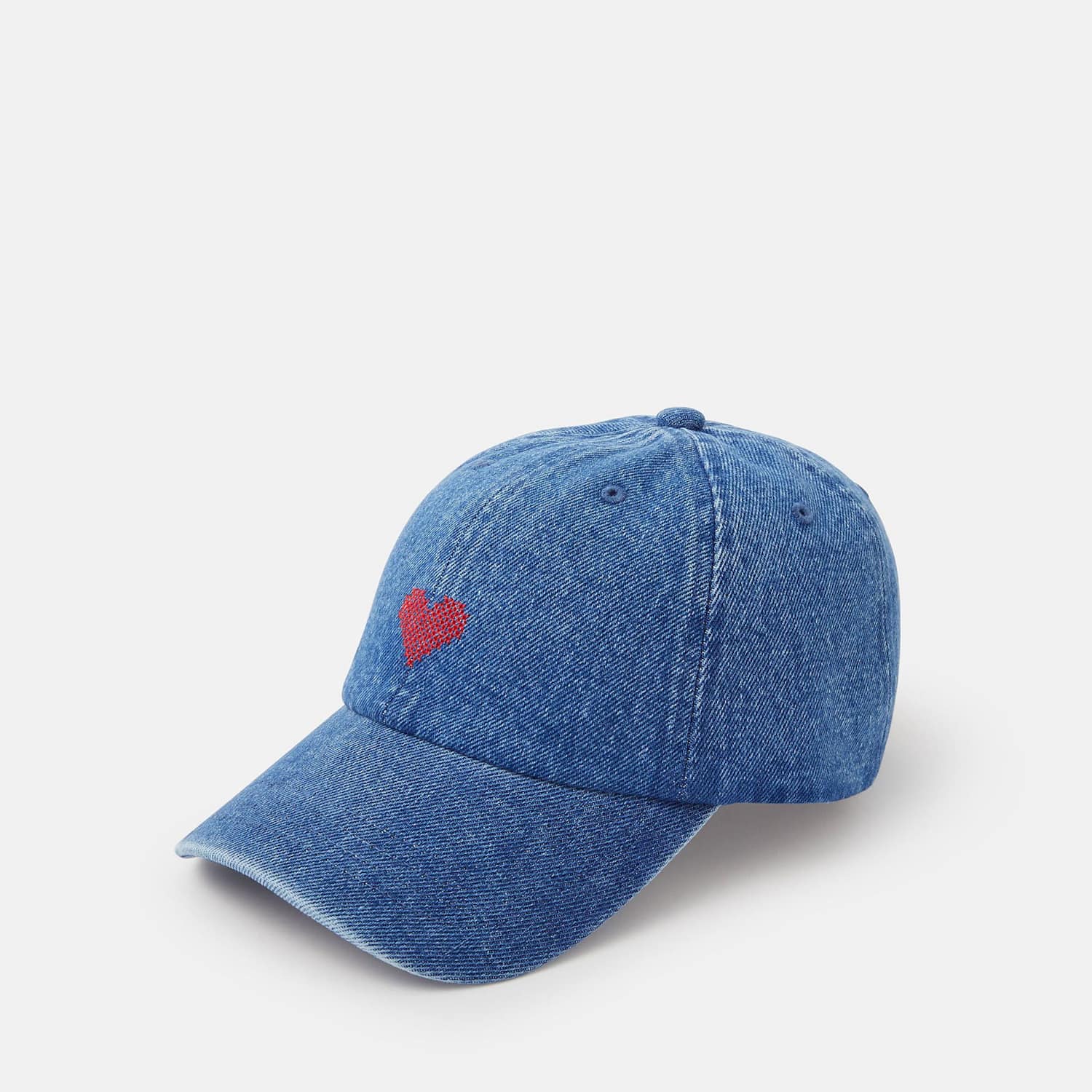 Accessorize Women's Denim Tapestry Heart Baseball Cap - Available at M&S