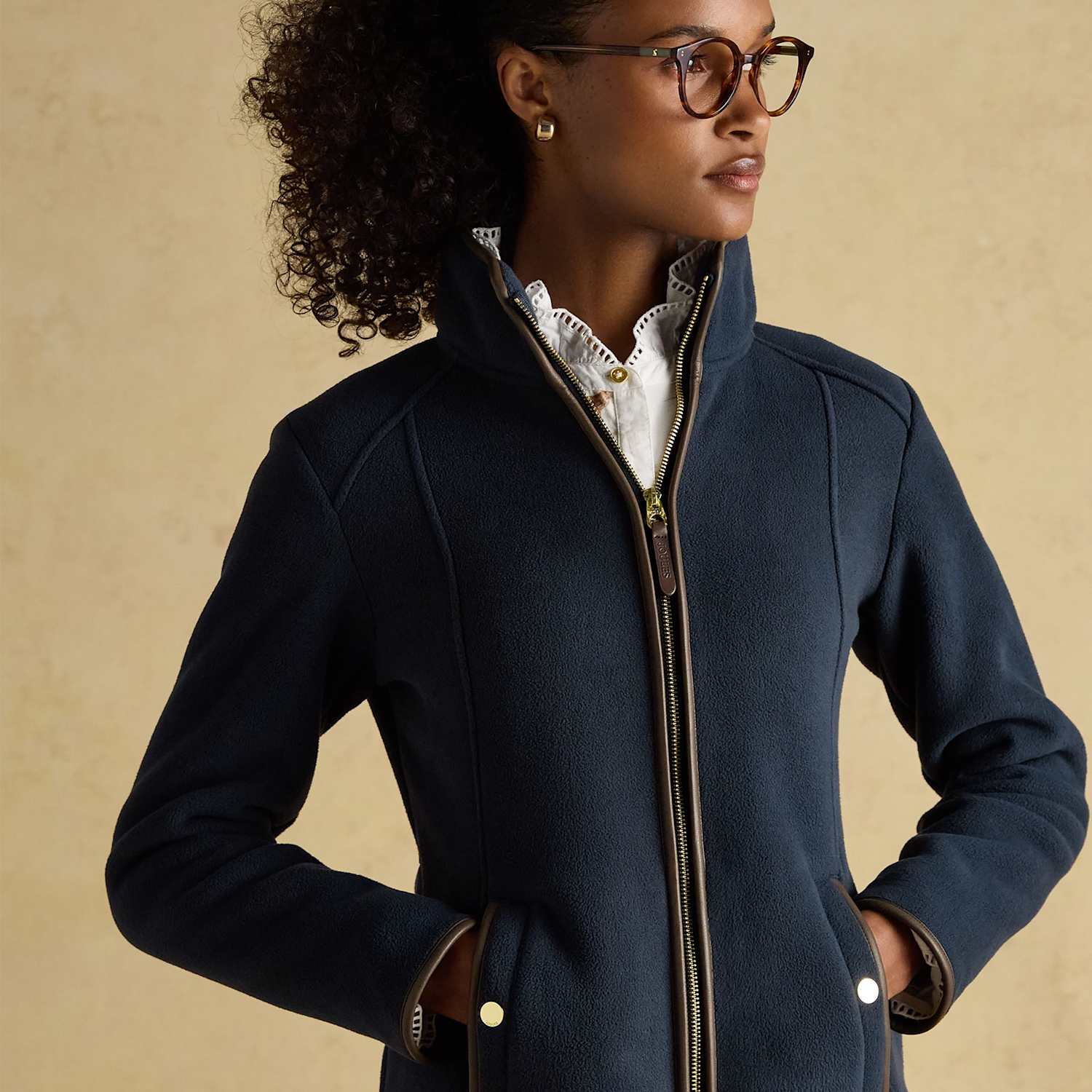 Joules Women's Fleece Jacket - 12 - Navy Mix - Available at M&S