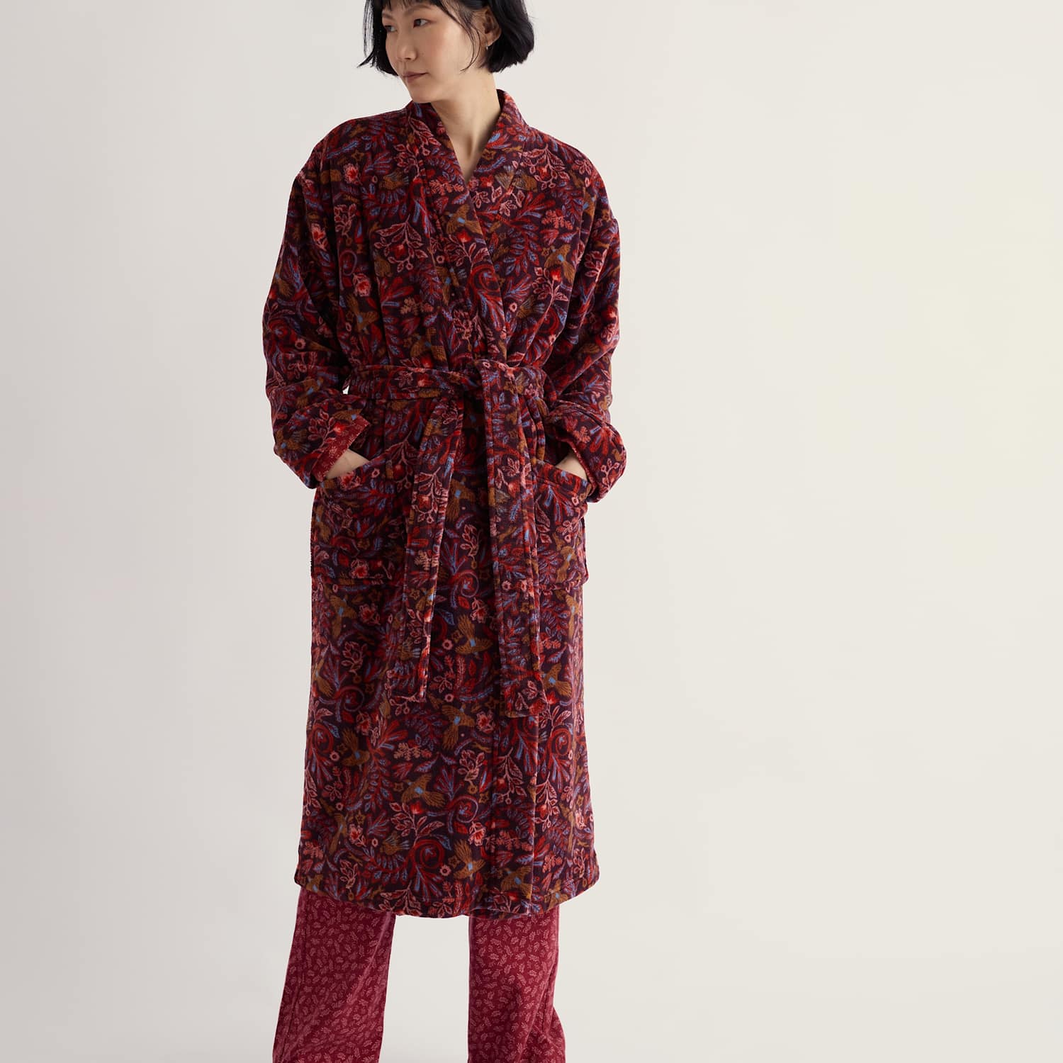 Seasalt Cornwall Women's Floral Dressing Gown - Medium - Purple Mix - Available at M&S