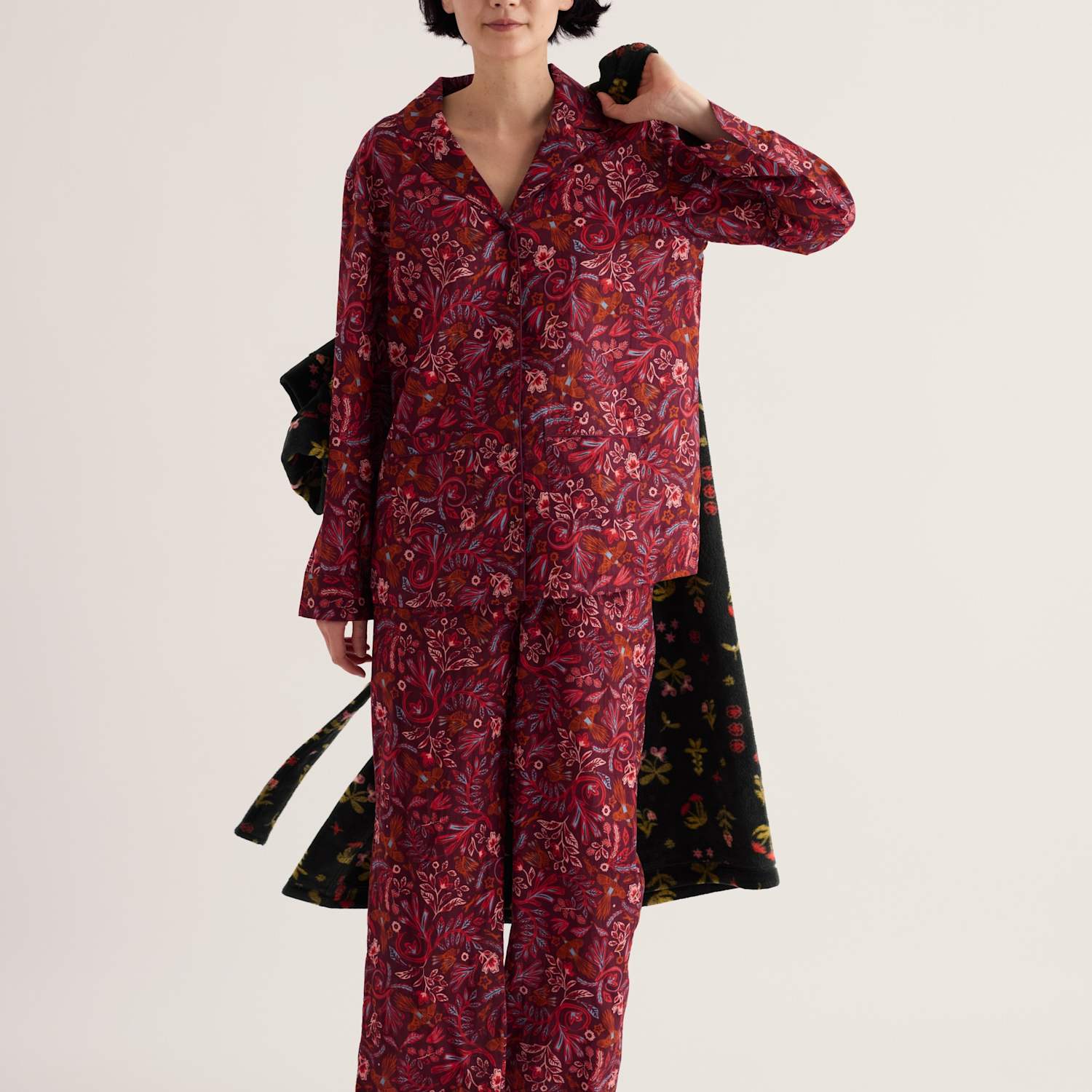 Seasalt Cornwall Women's Pure Cotton Floral Pyjama Set - 12 - Purple Mix - Available at M&S