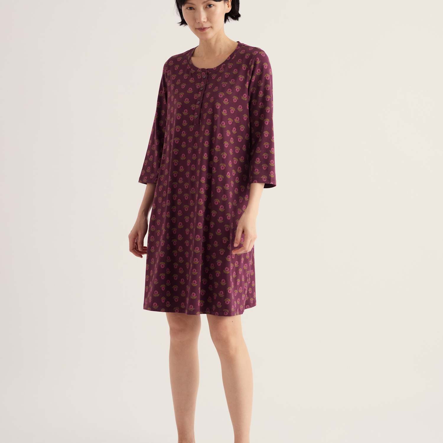 Seasalt Cornwall Women's Cotton Rich Printed Nightdress - 22 - Purple Mix - Available at M&S