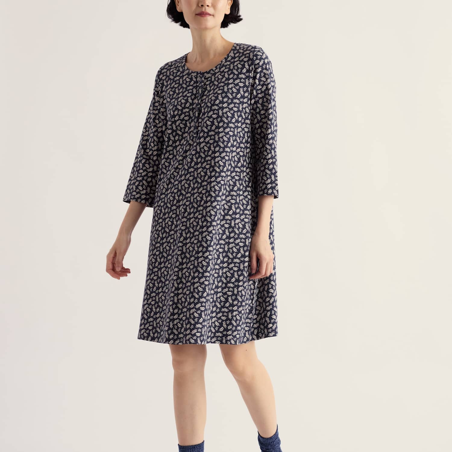 Seasalt Cornwall Women's Cotton Rich Printed Nightdress - 12 - Navy Mix - Available at M&S