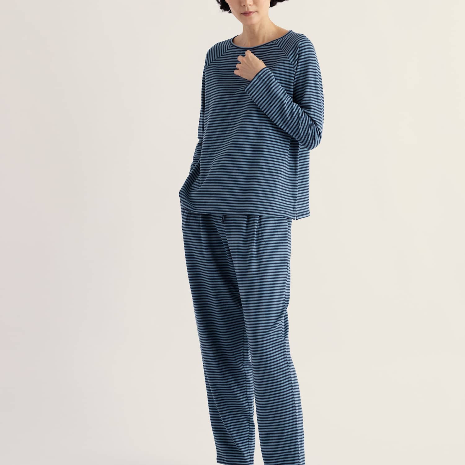 Seasalt Cornwall Women's Cotton Rich Striped Pyjama Set - 22 - Blue Mix - Available at M&S