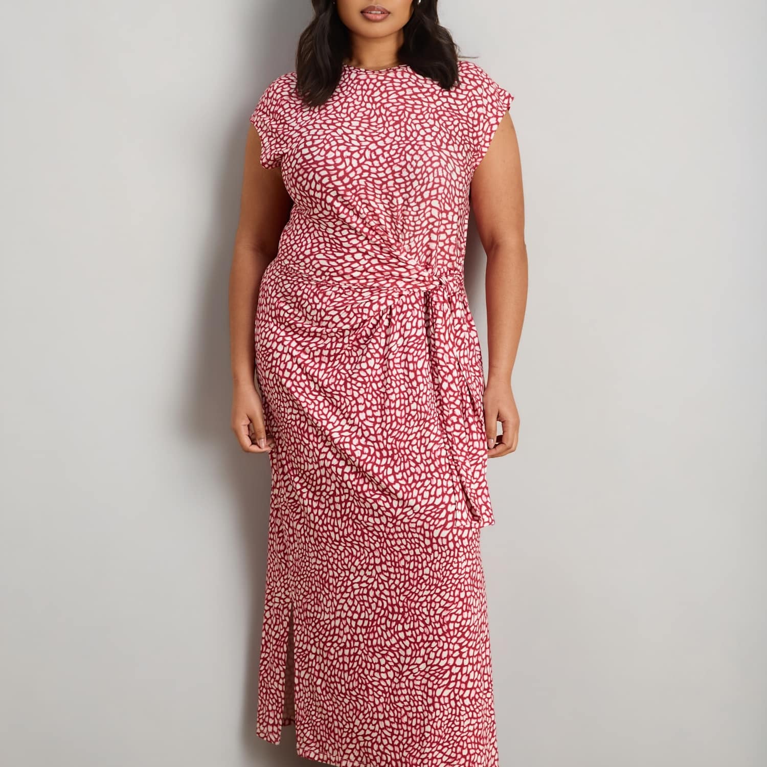 Live Unlimited London Women's Printed Tie Waist Maxi Dress - 20 - Pink Mix - Available at M&S