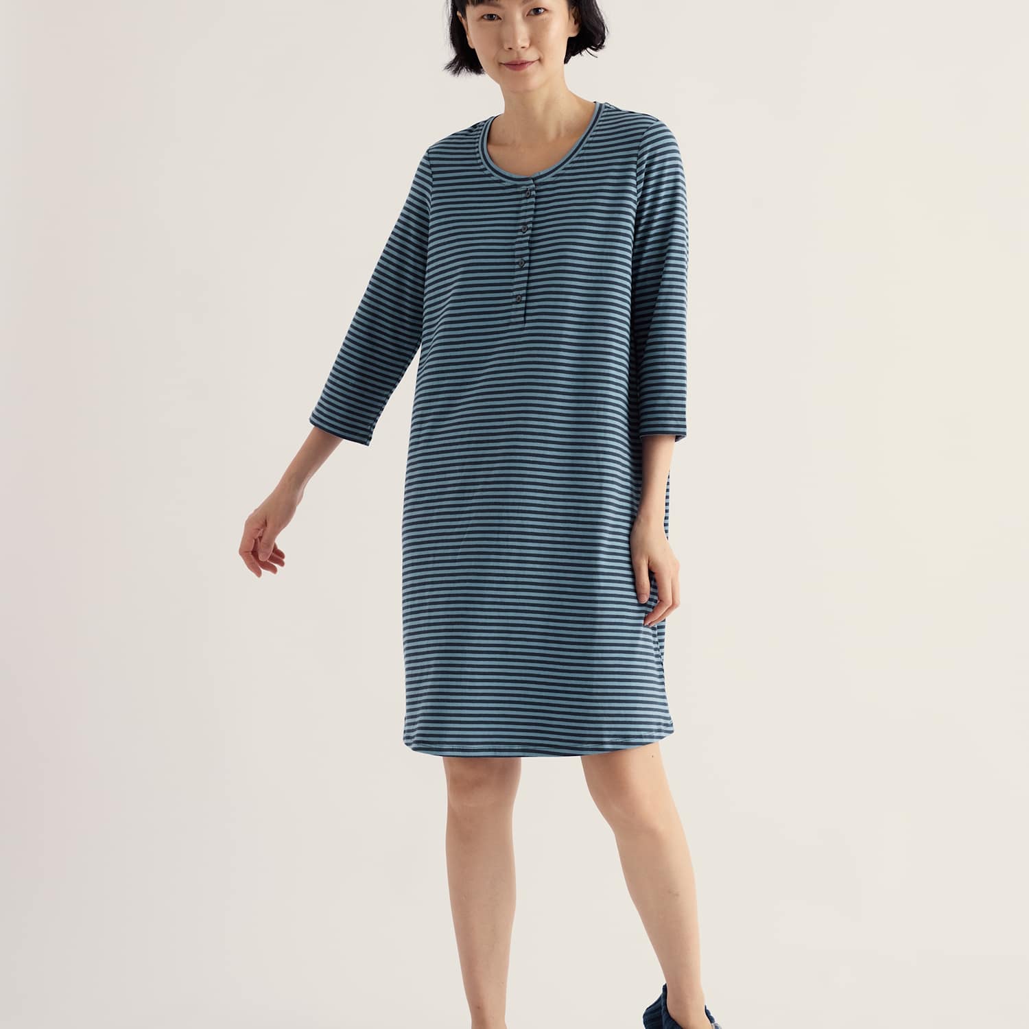Seasalt Cornwall Women's Cotton Rich Striped Nightdress - 20 - Blue Mix - Available at M&S