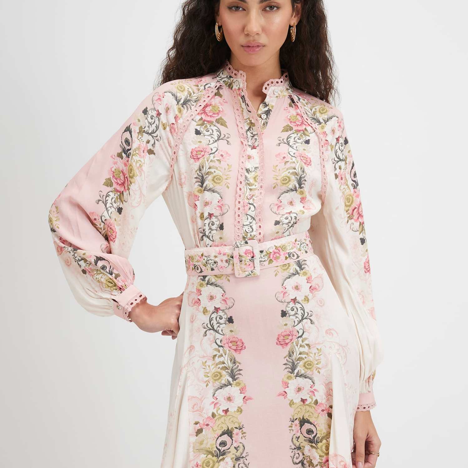 River Island Women's Floral Mini Shirt Dress - 14 - Pink Mix - Available at M&S