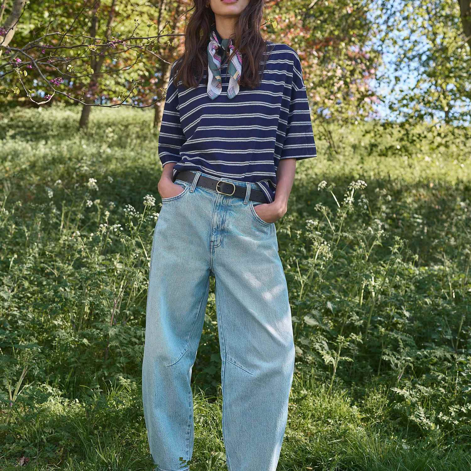 White Stuff Women's Mid Rise Barrel Ankle Grazer Jeans - 10 - Denim - Available at M&S