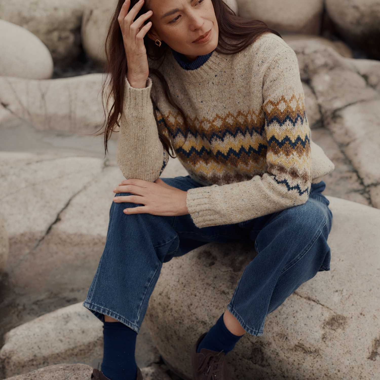 Seasalt Cornwall Women's Merino Wool Rich Fair Isle Jumper - 20 - Natural Mix - Available at M&S