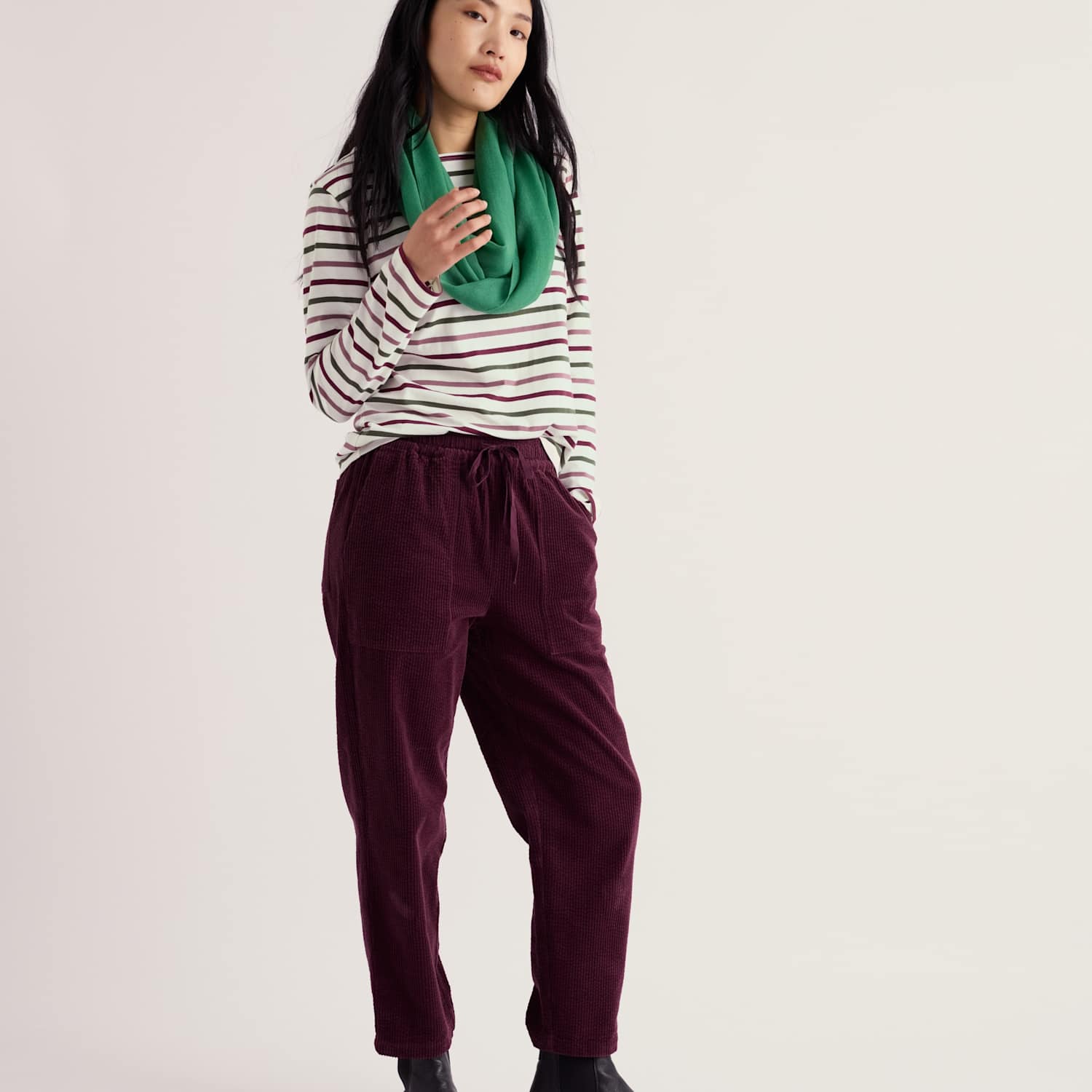 Seasalt Cornwall Women's Pure Cotton Striped Relaxed T-Shirt - 12 - Pink Mix - Available at M&S