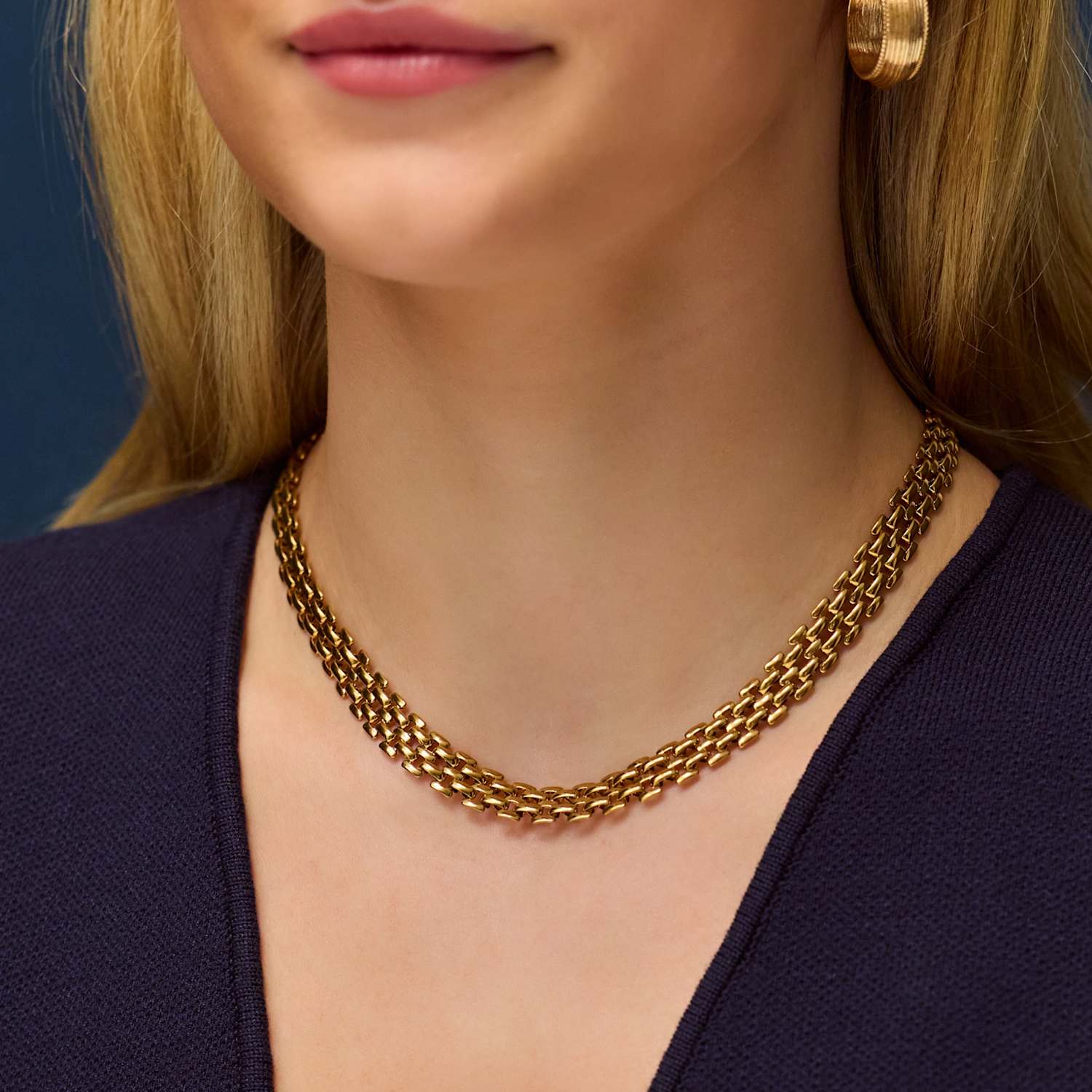 Accessorize 14ct Gold Plated Watch Link Necklace - for Women - Available at M&S