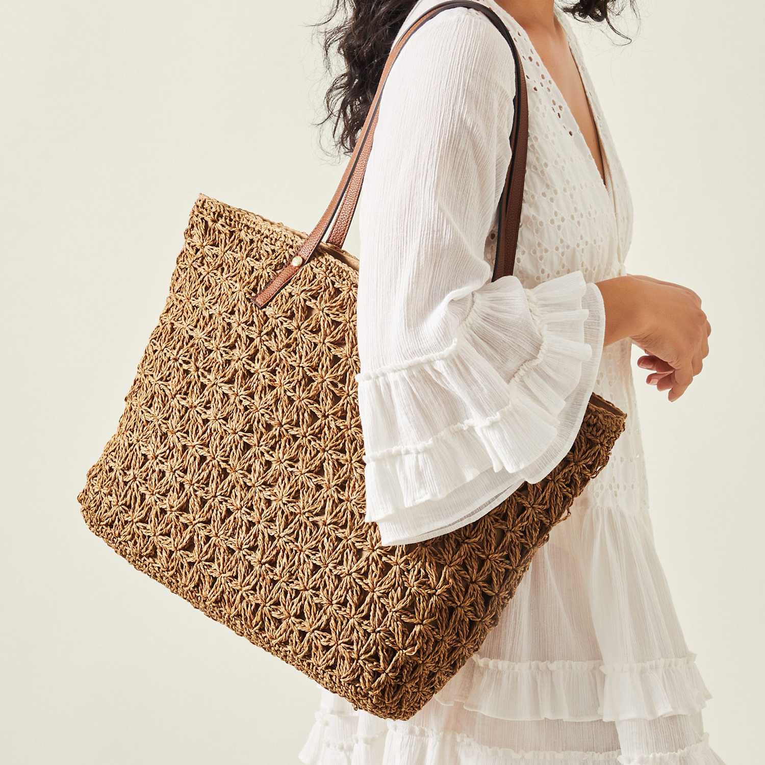 Accessorize Women's Raffia Beach Bag - Natural - Available at M&S