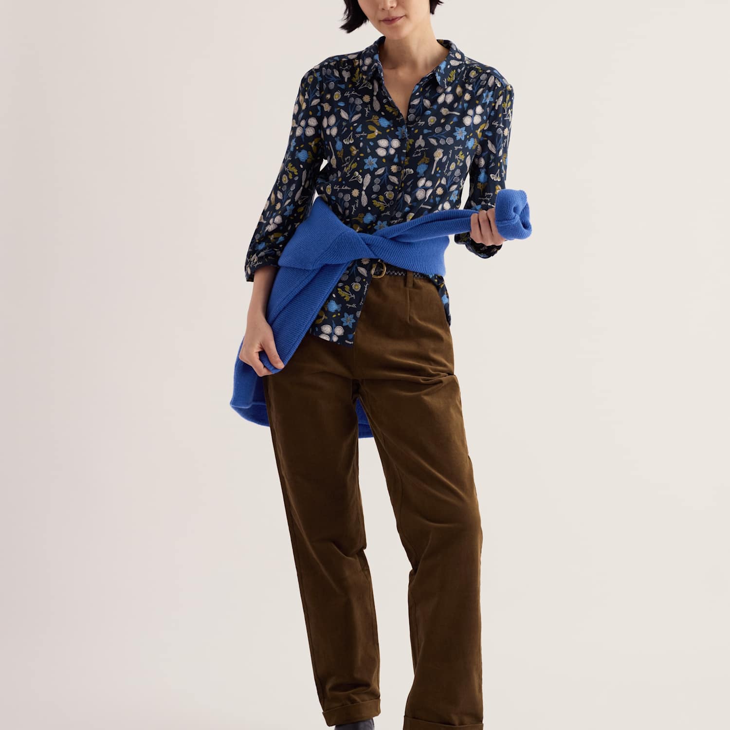 Seasalt Cornwall Women's Cotton Rich Floral Collared Shirt - 14 - Navy Mix - Available at M&S