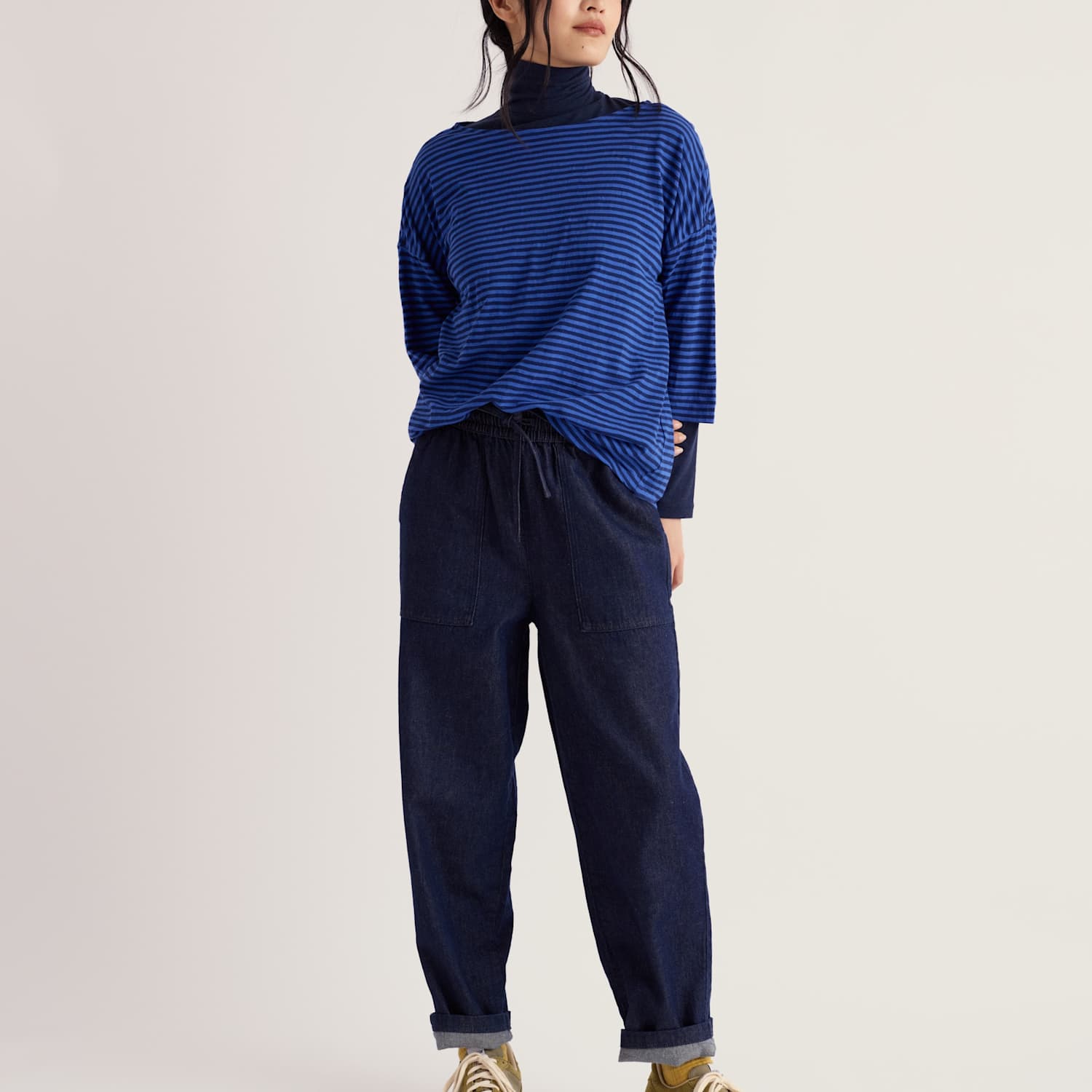 Seasalt Cornwall Women's Pure Cotton Striped Relaxed T-Shirt - 14 - Blue Mix - Available at M&S