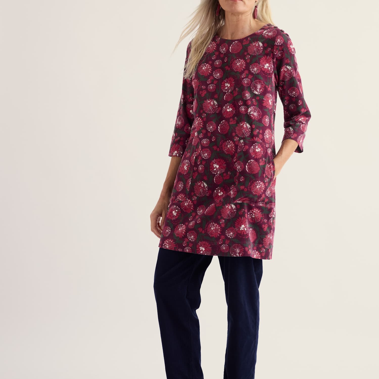 Seasalt Cornwall Women's Pure Cotton Floral Print Relaxed Tunic - 22 - Pink Mix - Available at M&S