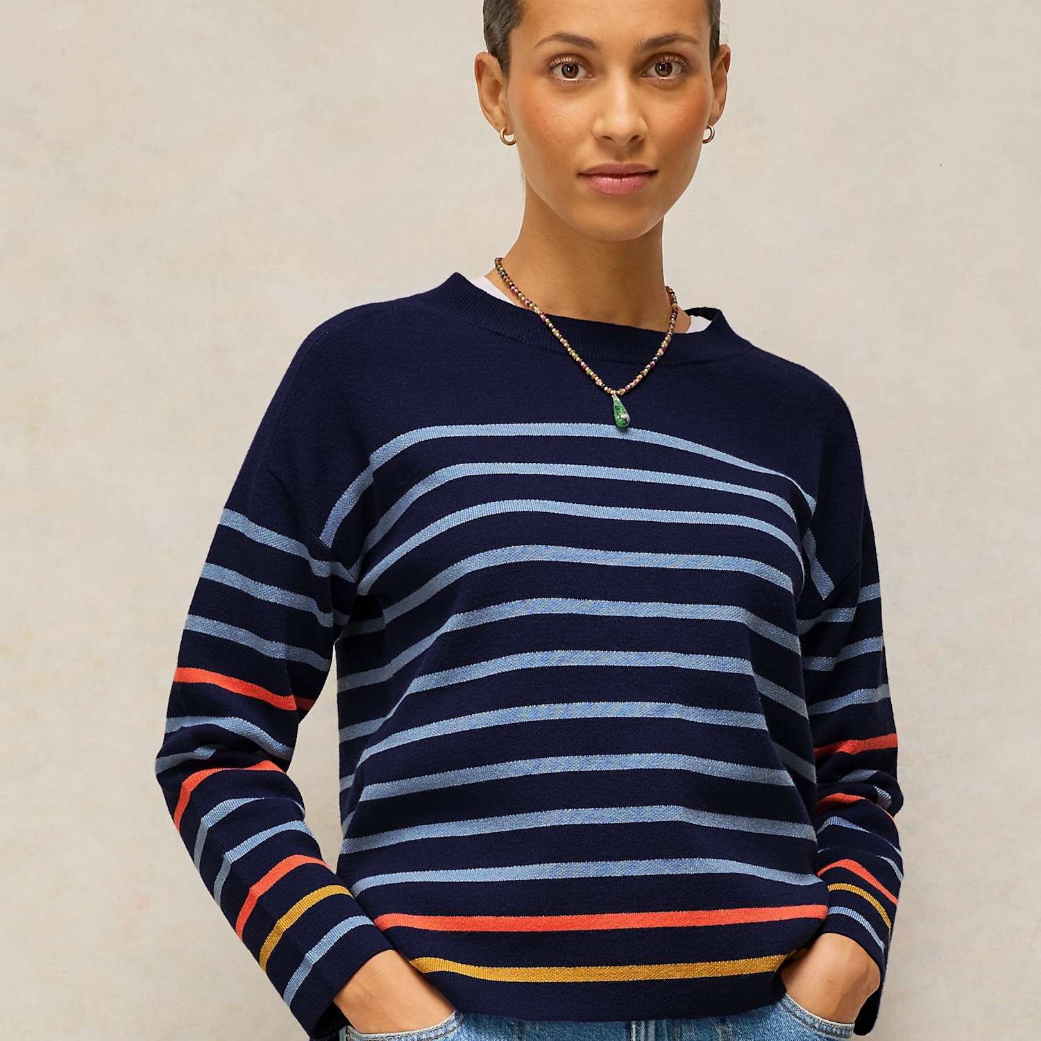 White Stuff Women's Striped Jumper - 12 - Navy Mix - Available at M&S